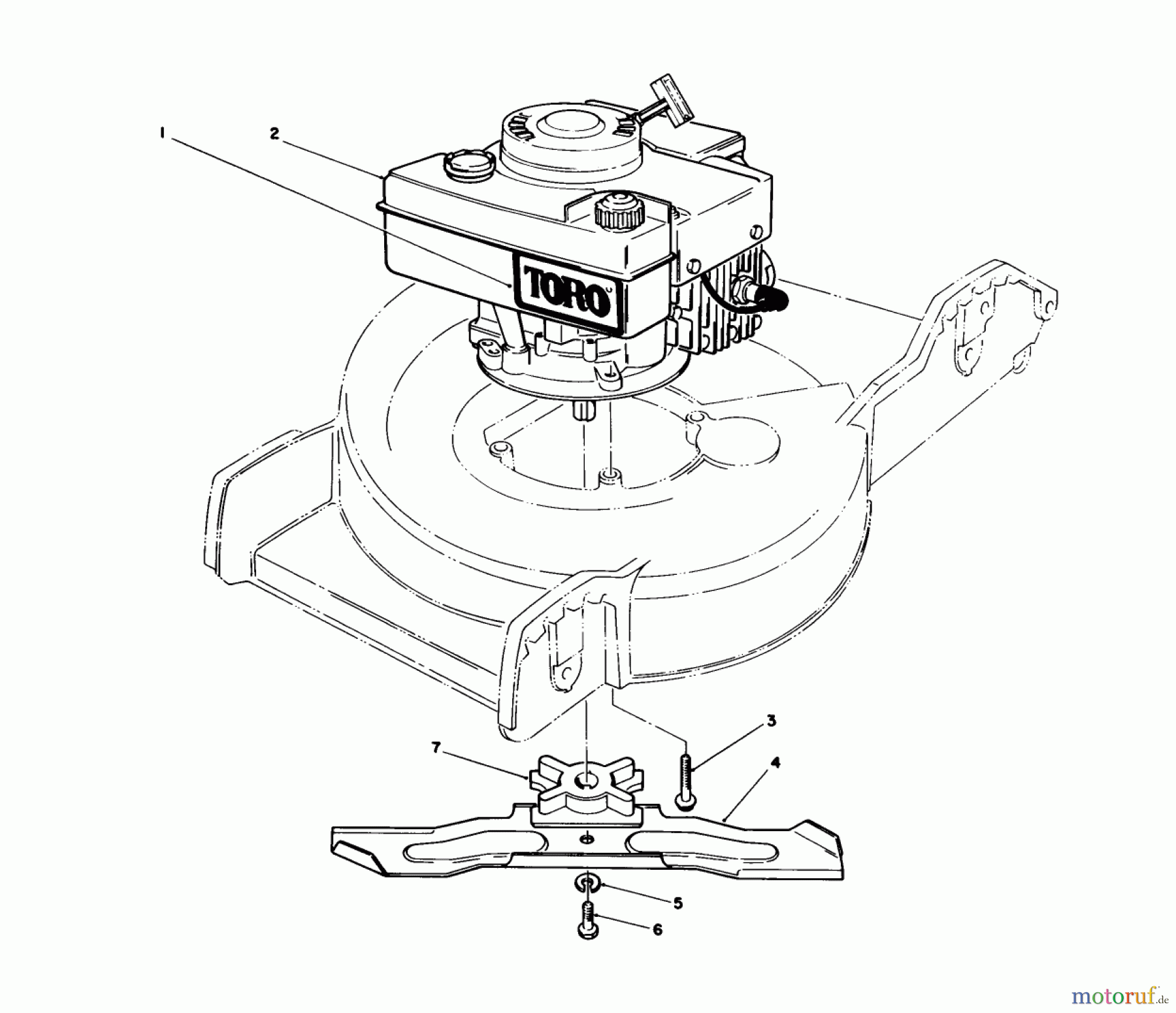 Toro Neu Mowers, Walk-Behind Seite 1 20780C - Toro Lawnmower, 1987 (7000001-7999999) ENGINE ASSEMBLY