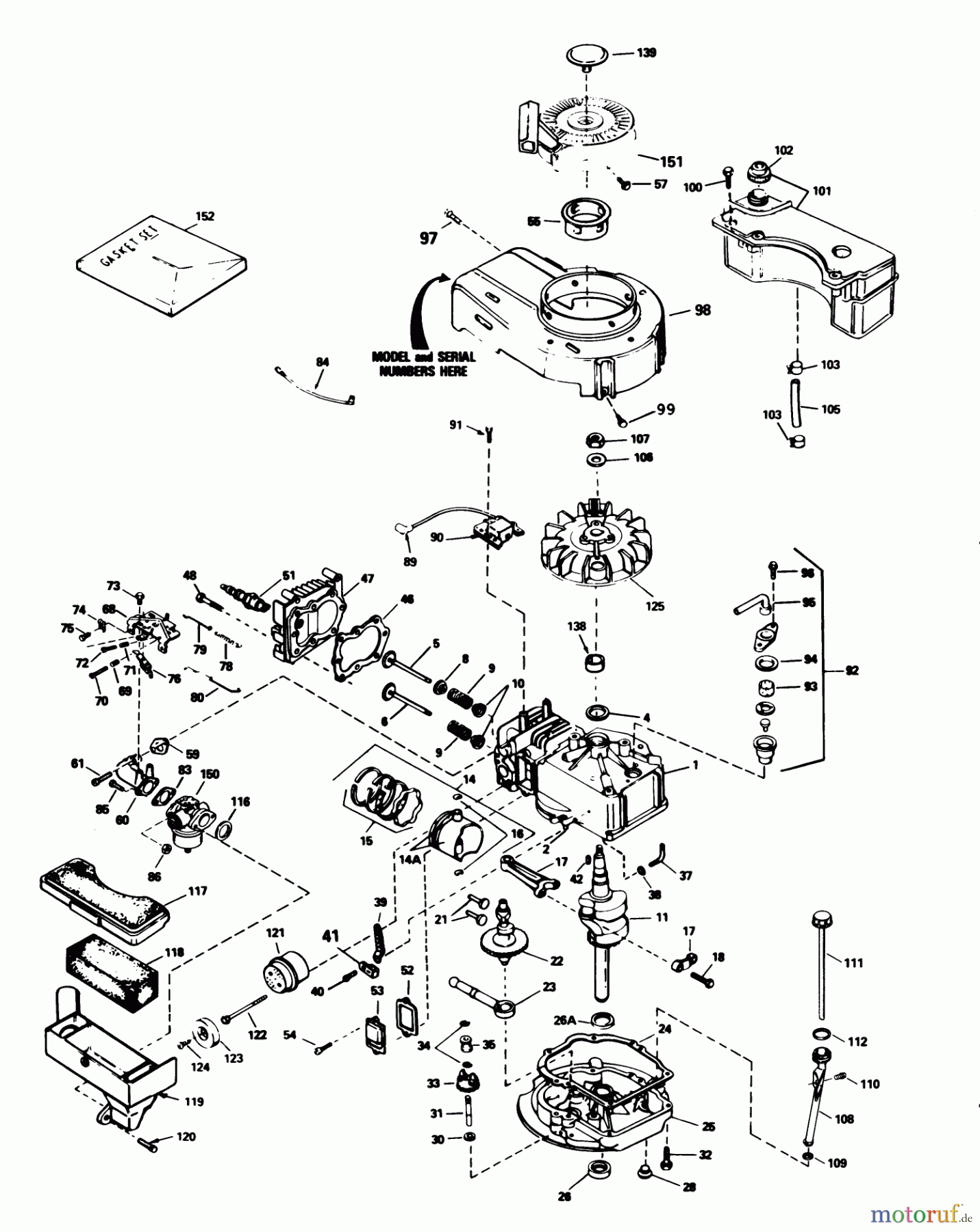 Toro Neu Mowers, Walk-Behind Seite 1 20780C - Toro Lawnmower, 1988 (8000001-8999999) ENGINE TECUMSEH MODEL NO. TVS100-44014B