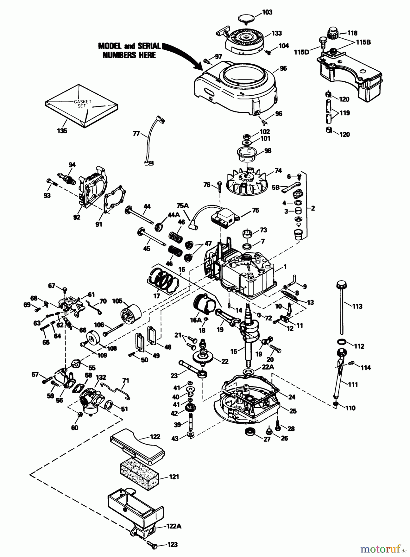 Toro Neu Mowers, Walk-Behind Seite 1 20780C - Toro Lawnmower, 1989 (9000001-9999999) ENGINE TECUMSEH MODEL NO. TVS100-44018B