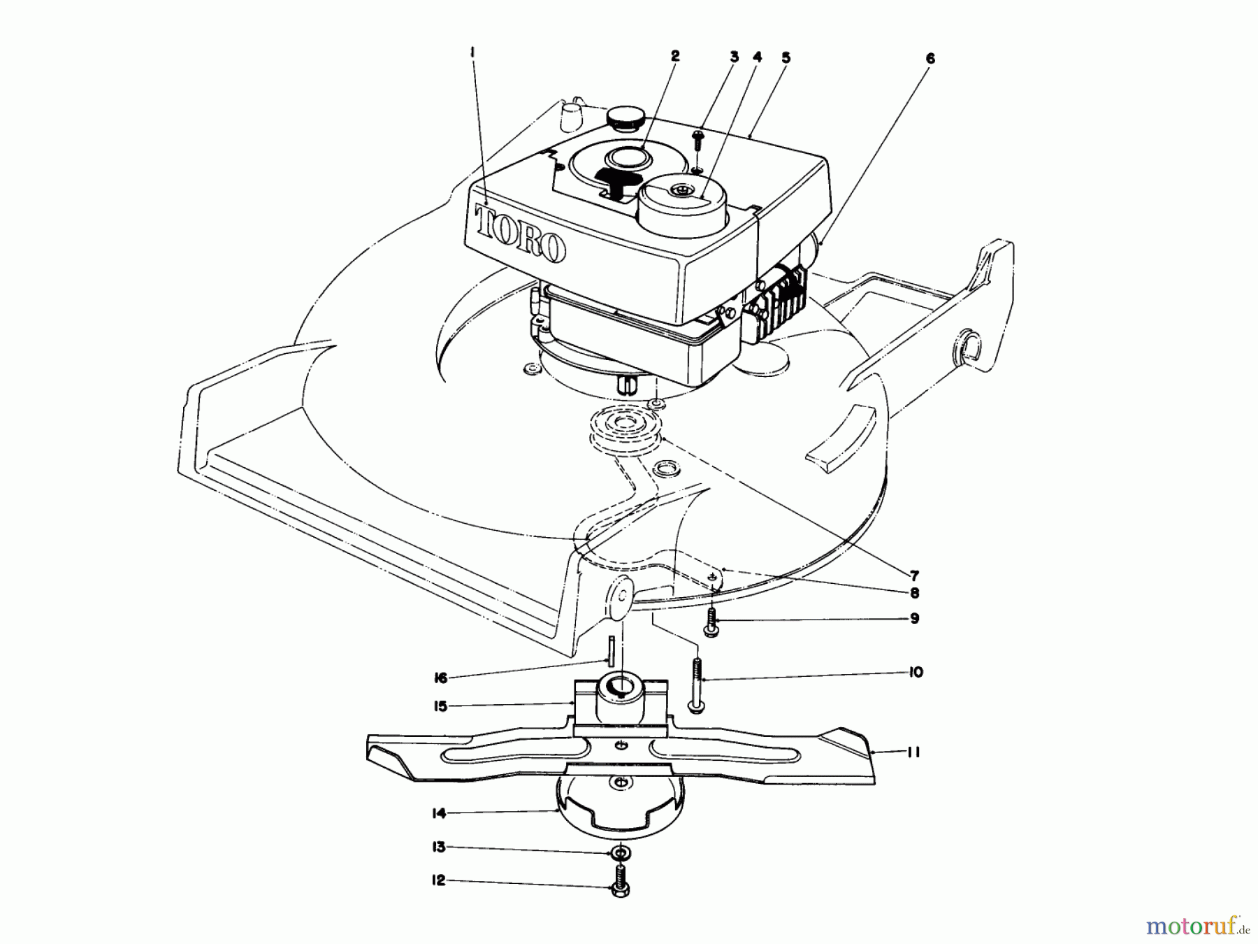 Toro Neu Mowers, Walk-Behind Seite 1 20785 - Toro Lawnmower, 1979 (9000001-9999999) ENGINE ASSEMBLY