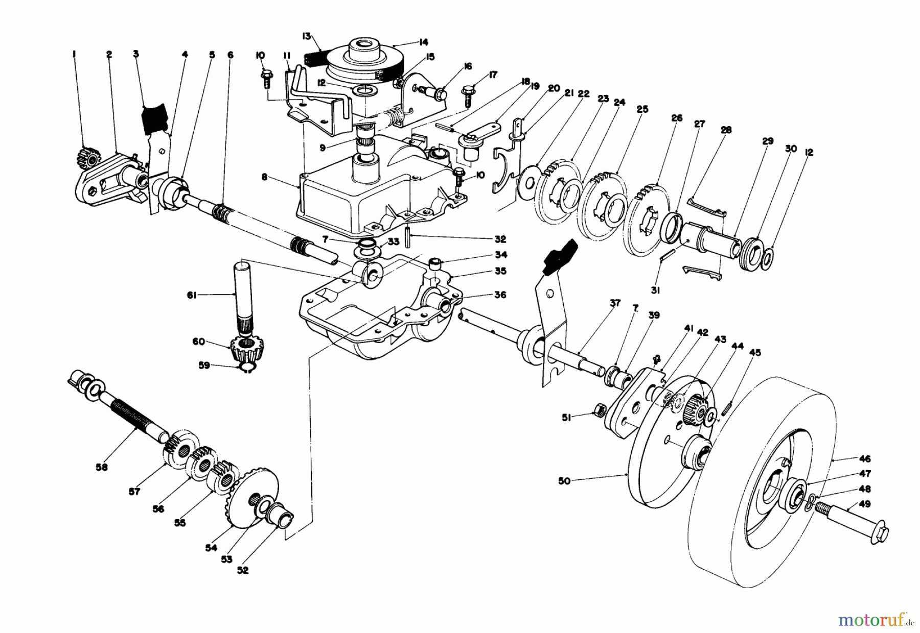 Toro Neu Mowers, Walk-Behind Seite 1 20785 - Toro Lawnmower, 1979 (9000001-9999999) GEAR CASE ASSEMBLY