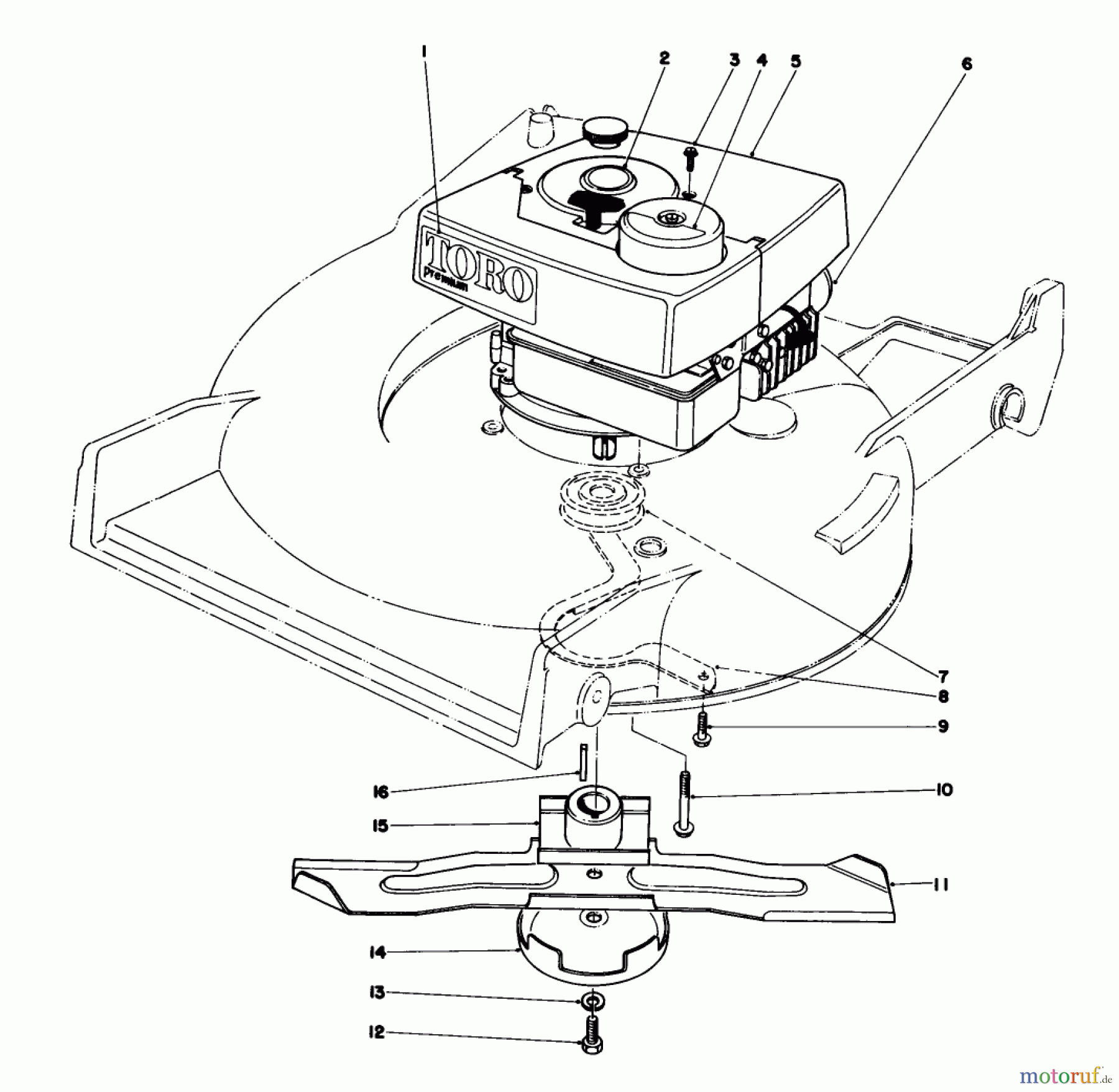 Toro Neu Mowers, Walk-Behind Seite 1 20785 - Toro Lawnmower, 1981 (1000001-1999999) ENGINE ASSEMBLY