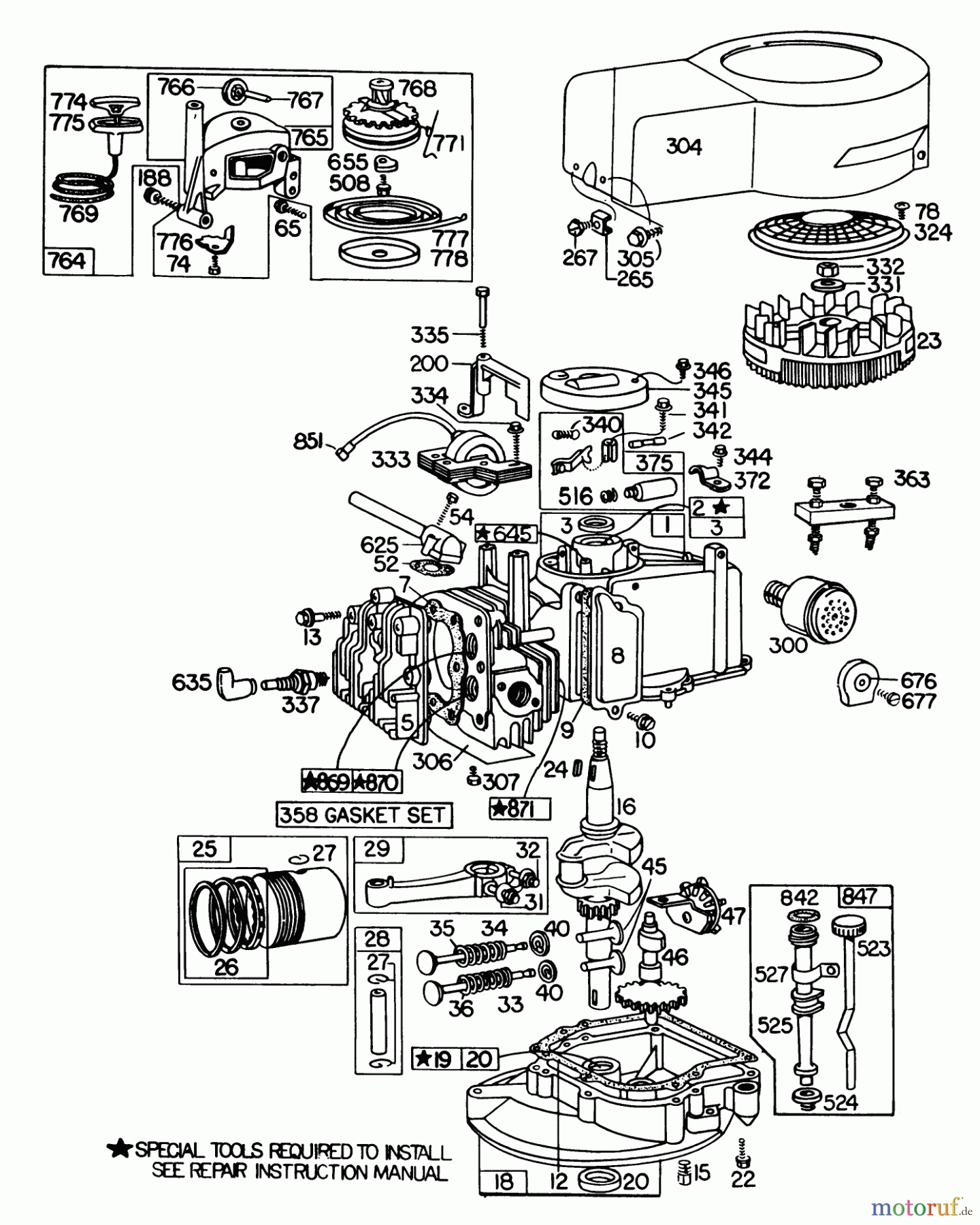 Toro Neu Mowers, Walk-Behind Seite 1 20785 - Toro Lawnmower, 1981 (1000001-1999999) ENGINE BRIGGS & STRATTON MODEL NO. 110908-0380-02