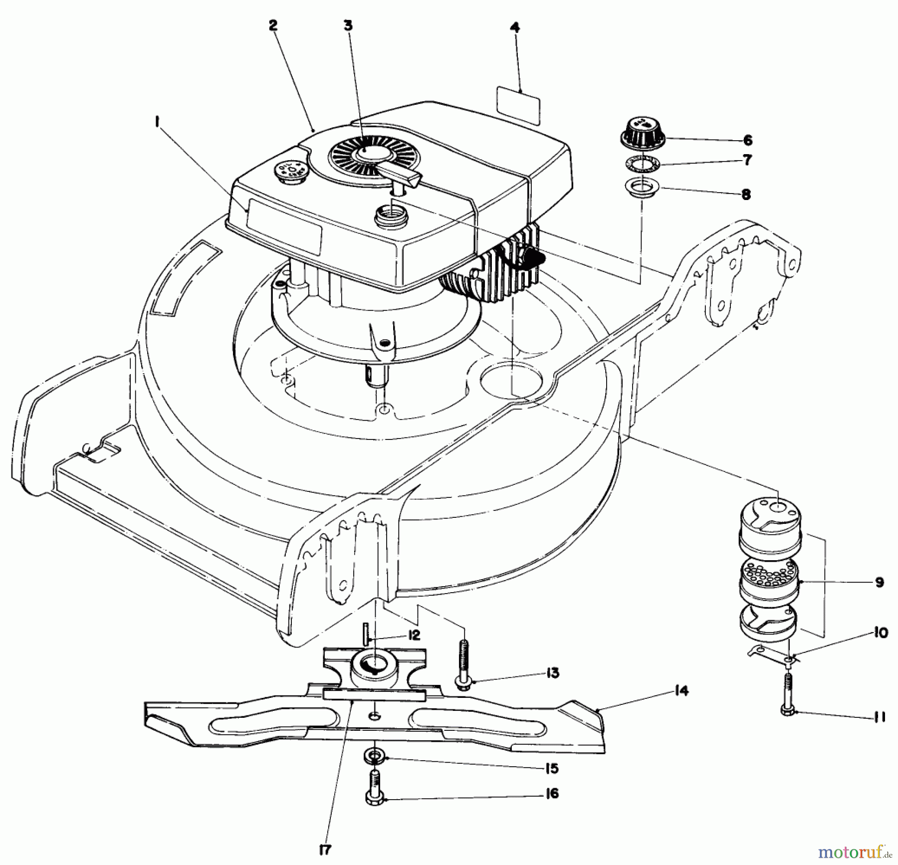 Toro Neu Mowers, Walk-Behind Seite 1 20788 - Toro Lawnmower, 1979 (9000001-9999999) ENGINE ASSEMBLY