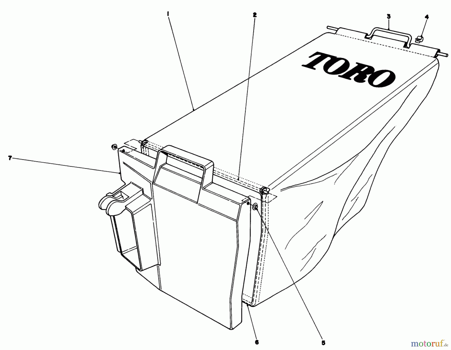 Toro Neu Mowers, Walk-Behind Seite 1 20788 - Toro Lawnmower, 1979 (9000001-9999999) GRASS BAG ASSEMBLY