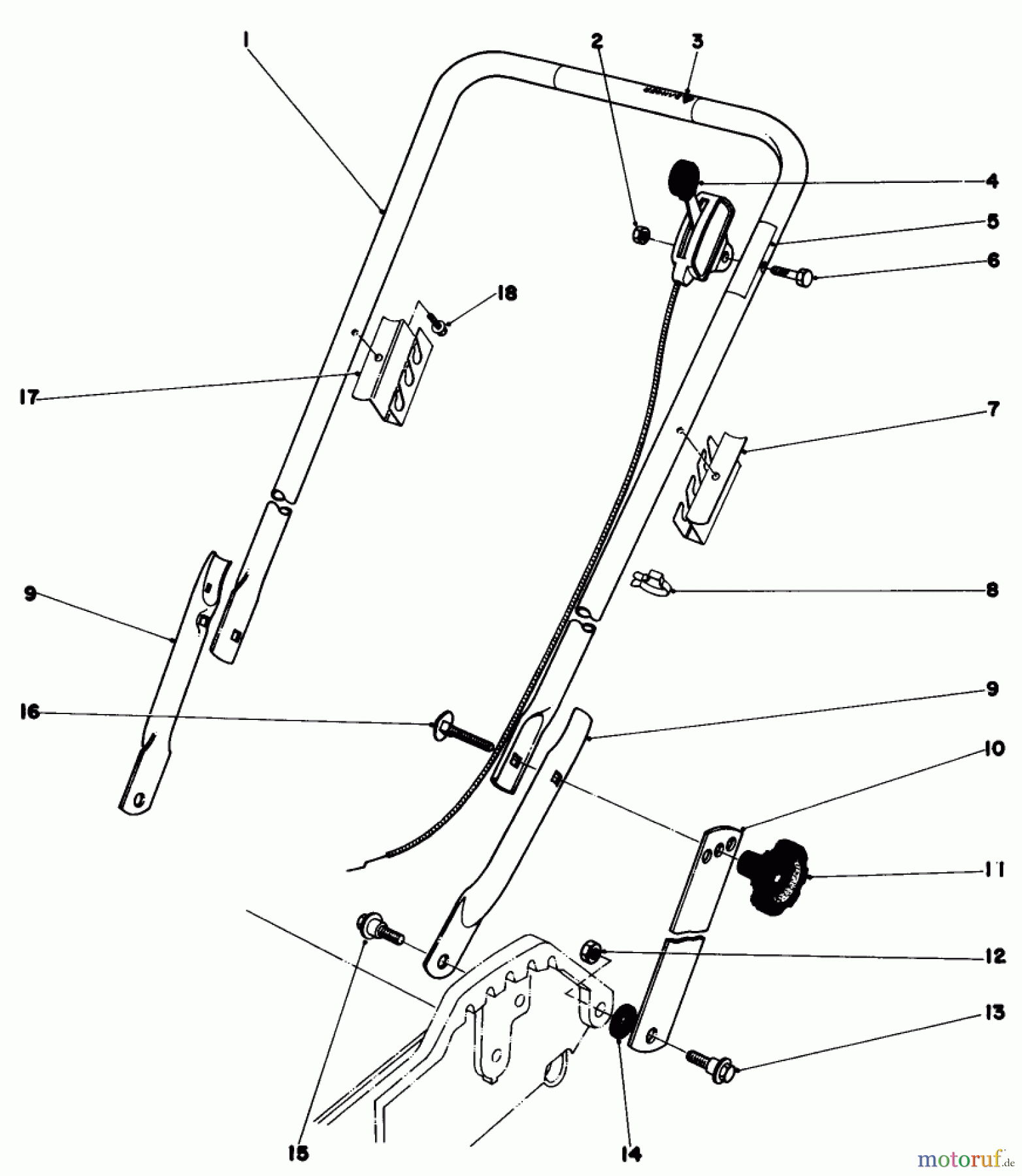 Toro Neu Mowers, Walk-Behind Seite 1 20788 - Toro Lawnmower, 1979 (9000001-9999999) HANDLE ASSEMBLY