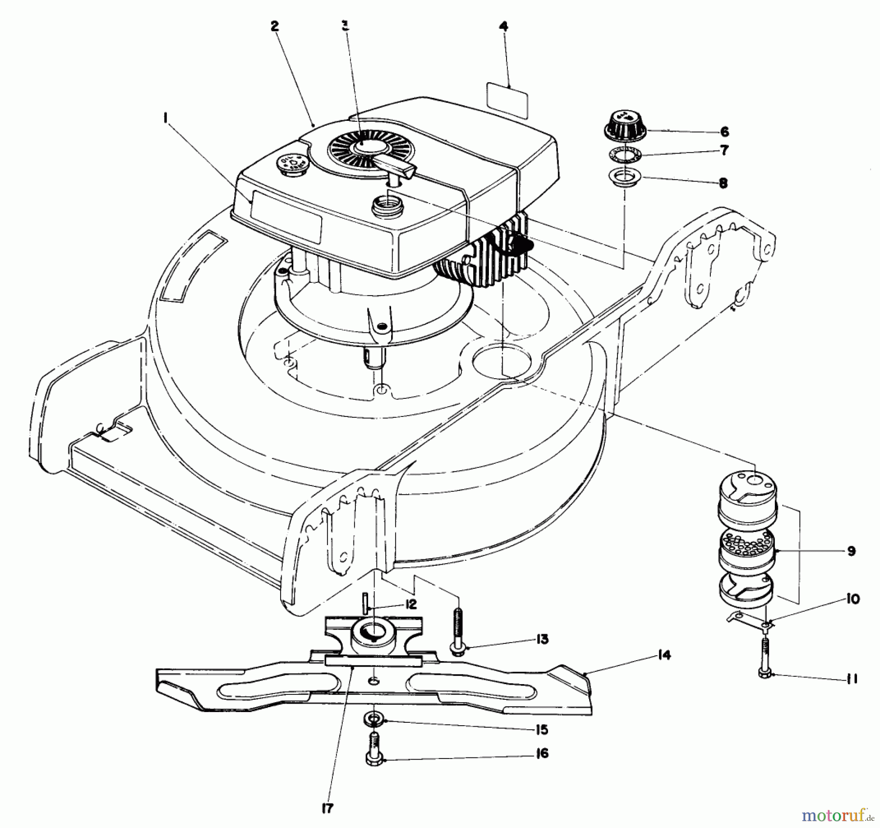 Toro Neu Mowers, Walk-Behind Seite 1 20788 - Toro Lawnmower, 1980 (0000001-0999999) ENGINE ASSEMBLY