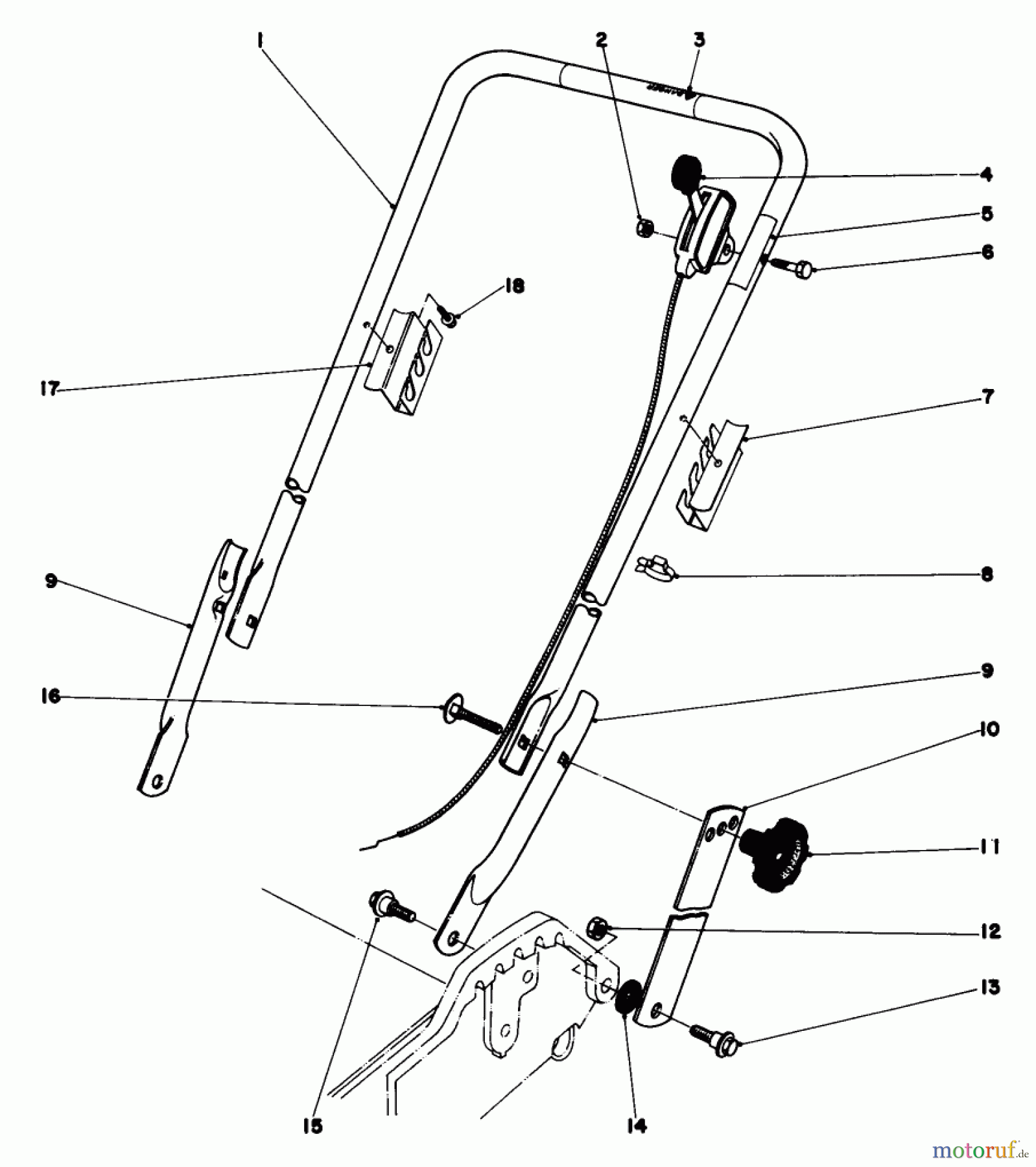 Toro Neu Mowers, Walk-Behind Seite 1 20788 - Toro Lawnmower, 1980 (0000001-0999999) HANDLE ASSEMBLY
