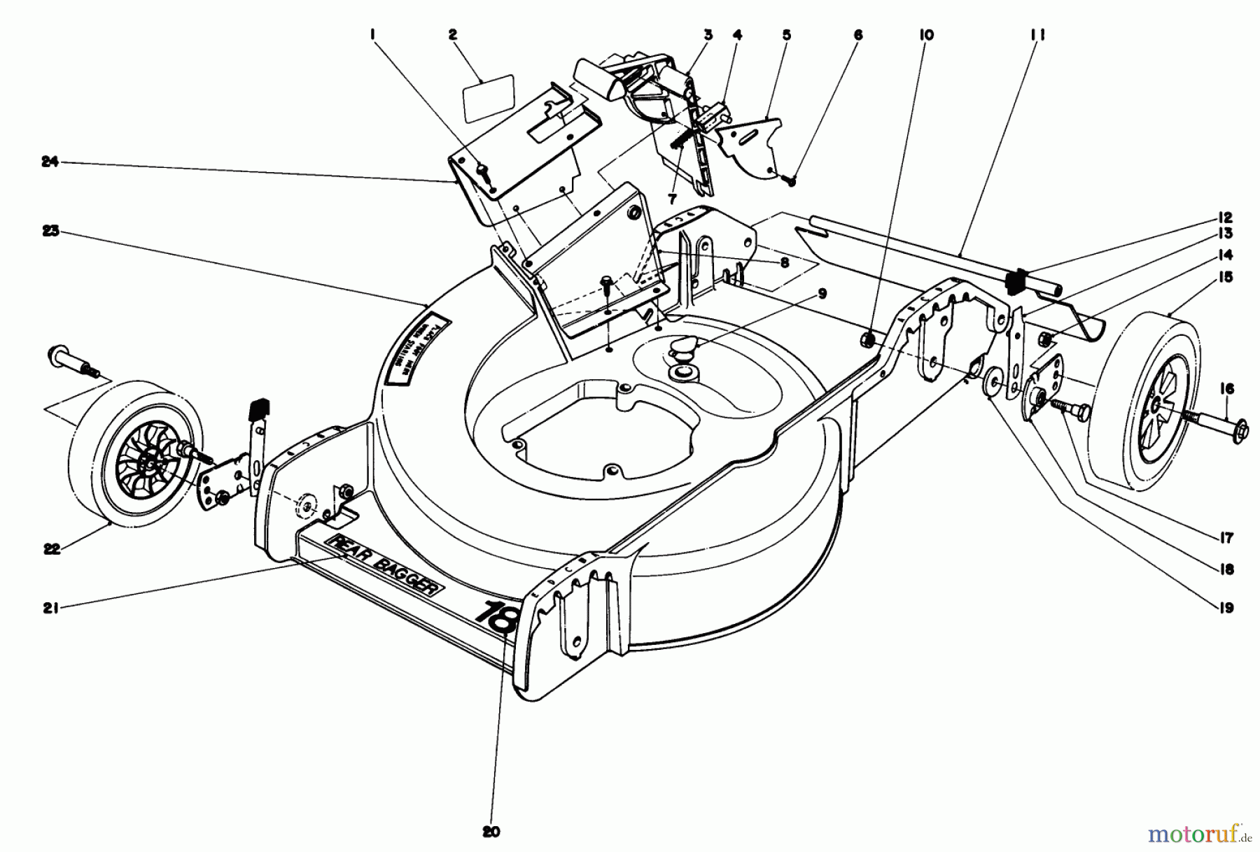 Toro Neu Mowers, Walk-Behind Seite 1 20788 - Toro Lawnmower, 1980 (0000001-0999999) HOUSING ASSEMBLY