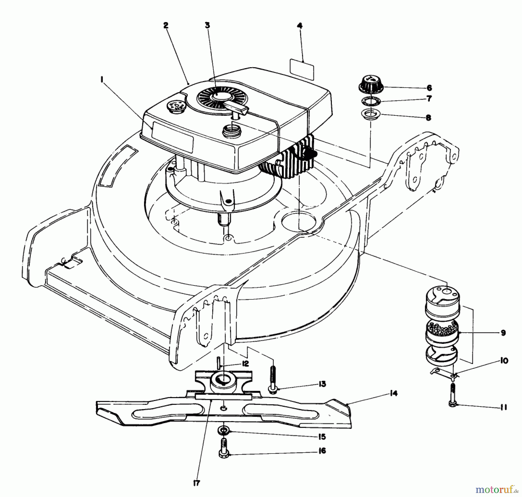 Toro Neu Mowers, Walk-Behind Seite 1 20788 - Toro Lawnmower, 1981 (1000001-1999999) ENGINE ASSEMBLY