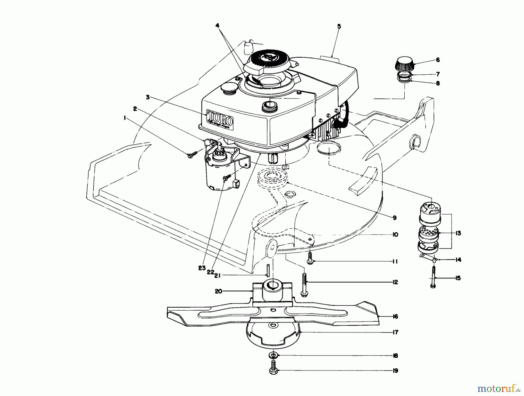 Toro Neu Mowers, Walk-Behind Seite 1 20790 - Toro Lawnmower, 1979 (9000001-9999999) ENGINE ASSEMBLY