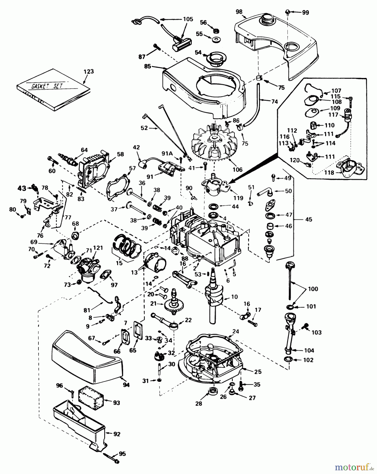 Toro Neu Mowers, Walk-Behind Seite 1 20790 - Toro Lawnmower, 1979 (9000001-9999999) ENGINE TECUMSEH MODEL NO. TNT 100-10061C