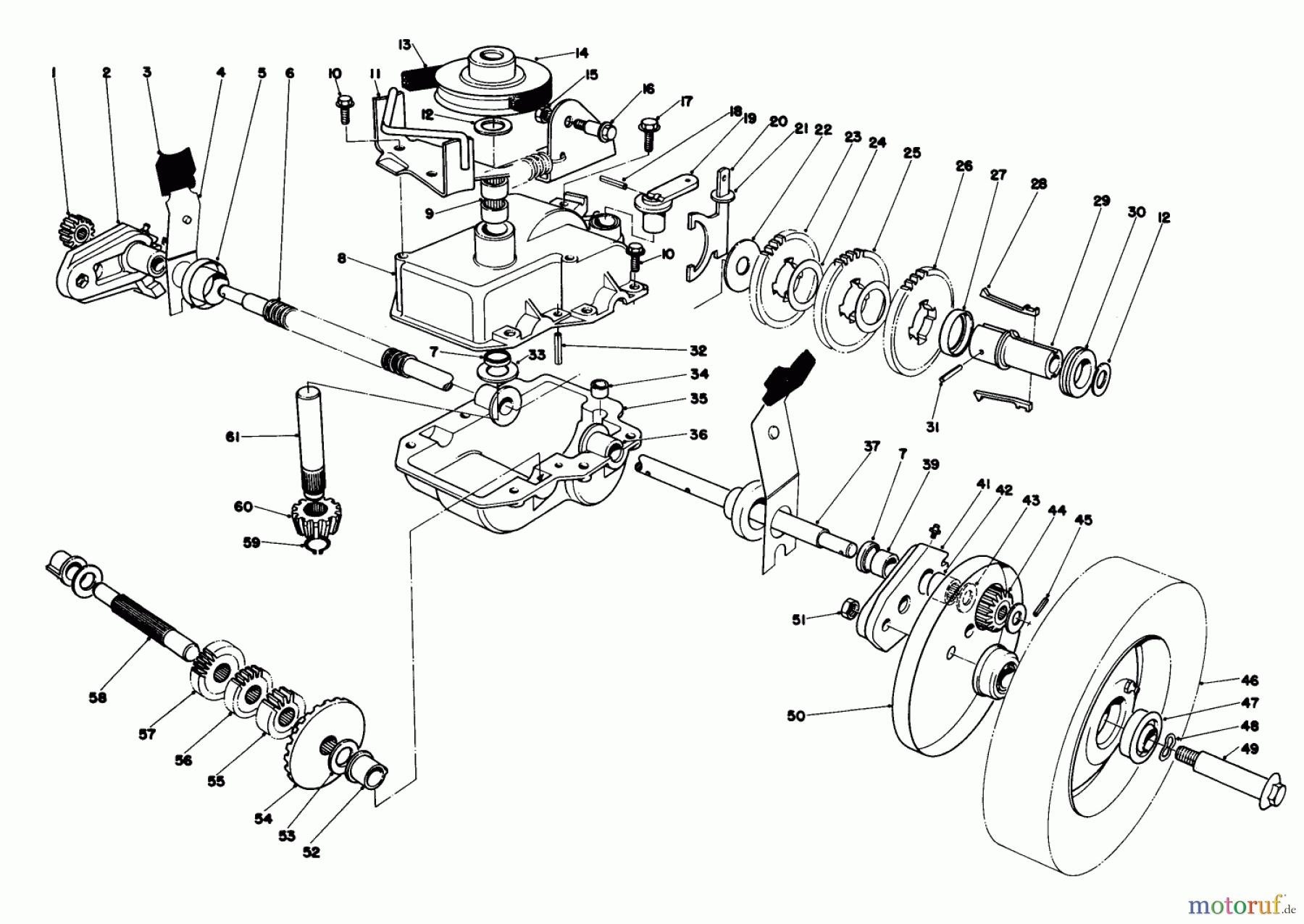 Toro Neu Mowers, Walk-Behind Seite 1 20790 - Toro Lawnmower, 1979 (9000001-9999999) GEAR CASE ASSEMBLY