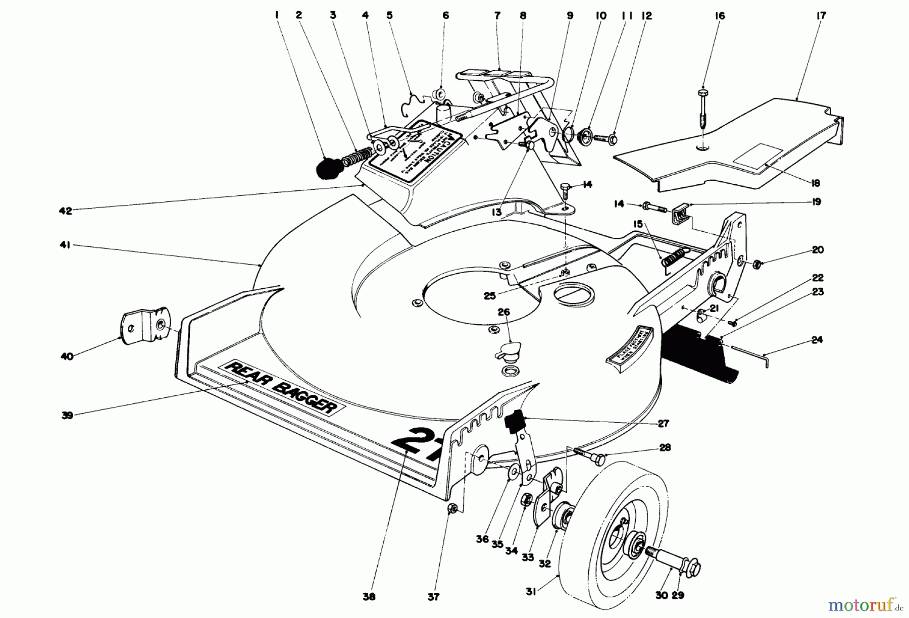 Toro Neu Mowers, Walk-Behind Seite 1 20790 - Toro Lawnmower, 1979 (9000001-9999999) HOUSING ASSEMBLY