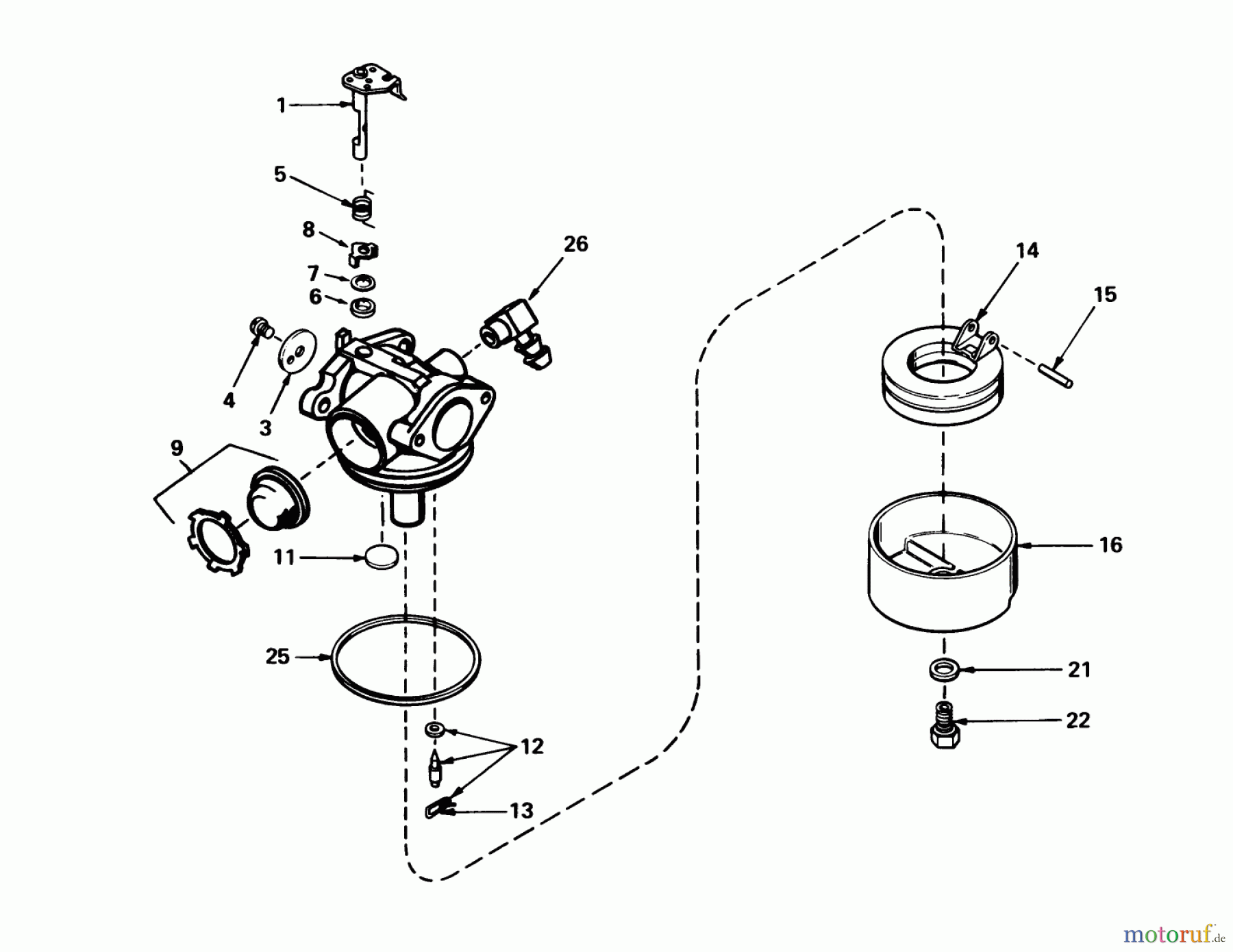 Toro Neu Mowers, Walk-Behind Seite 1 20790 - Toro Lawnmower, 1980 (0000001-0999999) CARBURETOR NO. 632050
