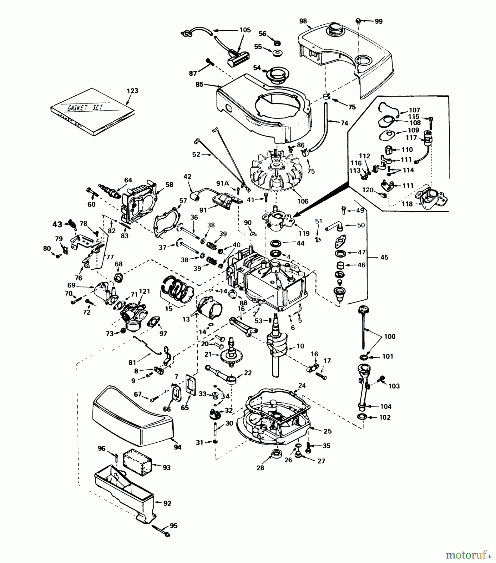 Toro Neu Mowers, Walk-Behind Seite 1 20790 - Toro Lawnmower, 1980 (0000001-0999999) ENGINE TECUMSEH MODEL NO. TNT 100-10065C