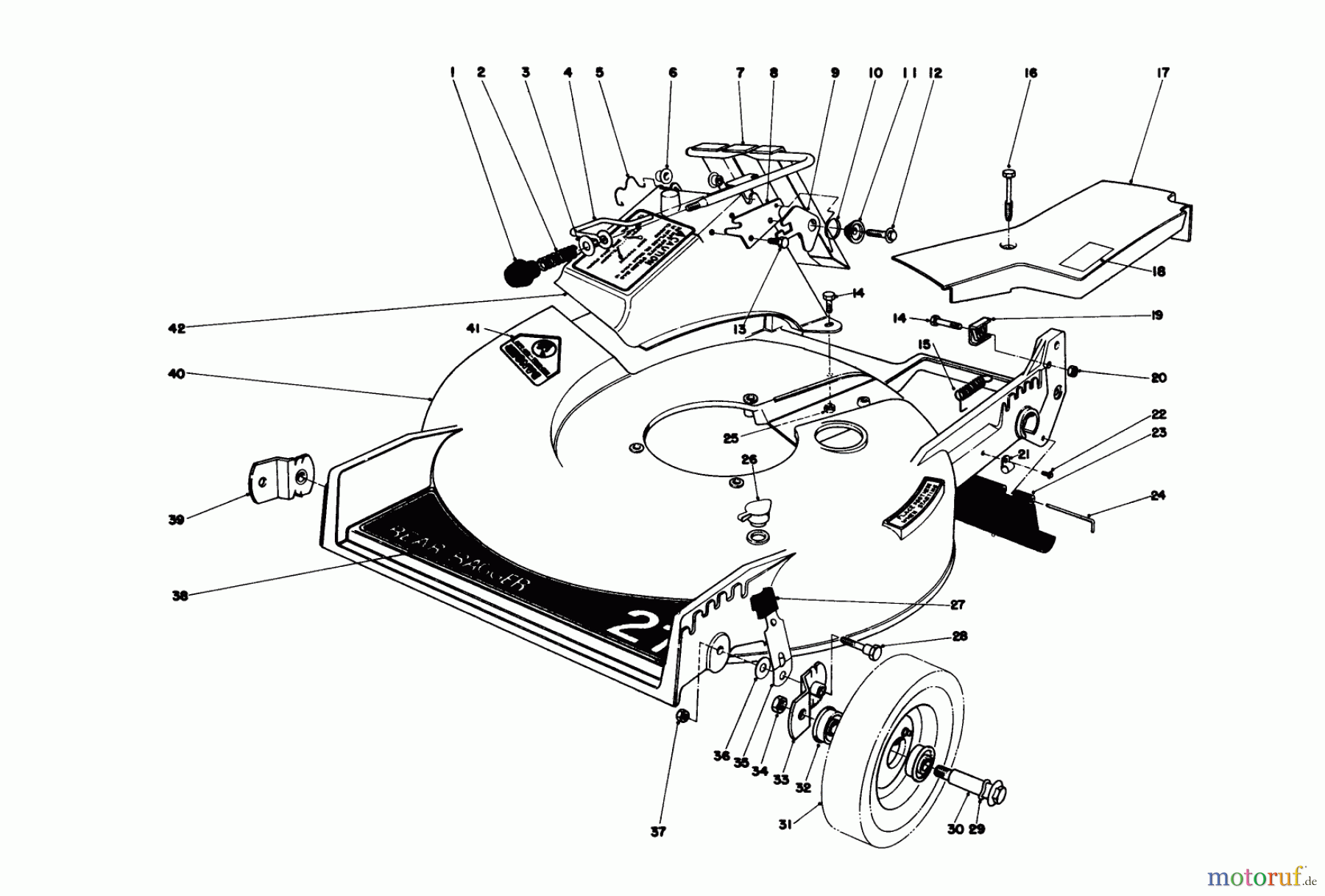 Toro Neu Mowers, Walk-Behind Seite 1 20790 - Toro Lawnmower, 1980 (0000001-0999999) HOUSING ASSEMBLY