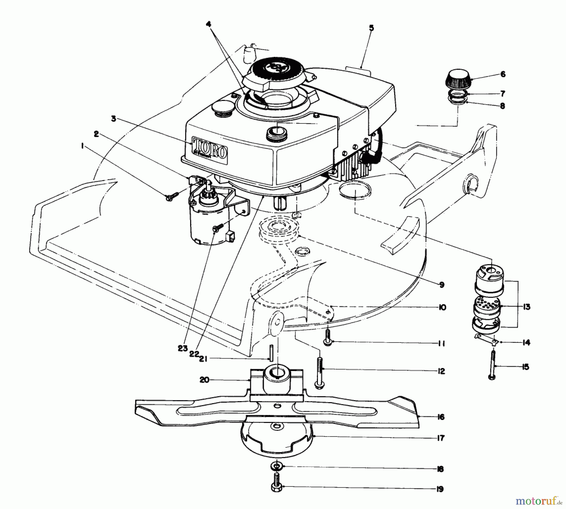 Toro Neu Mowers, Walk-Behind Seite 1 20790 - Toro Lawnmower, 1981 (1000001-1999999) ENGINE ASSEMBLY