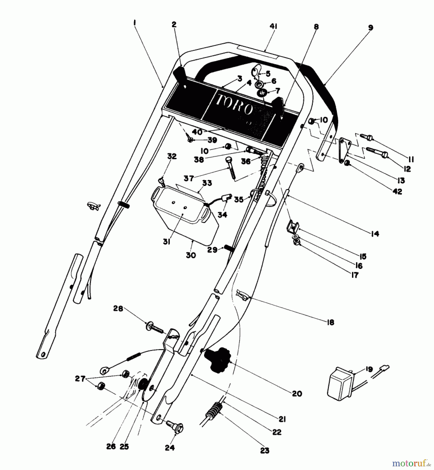 Toro Neu Mowers, Walk-Behind Seite 1 20790 - Toro Lawnmower, 1981 (1000001-1999999) HANDLE ASSEMBLY