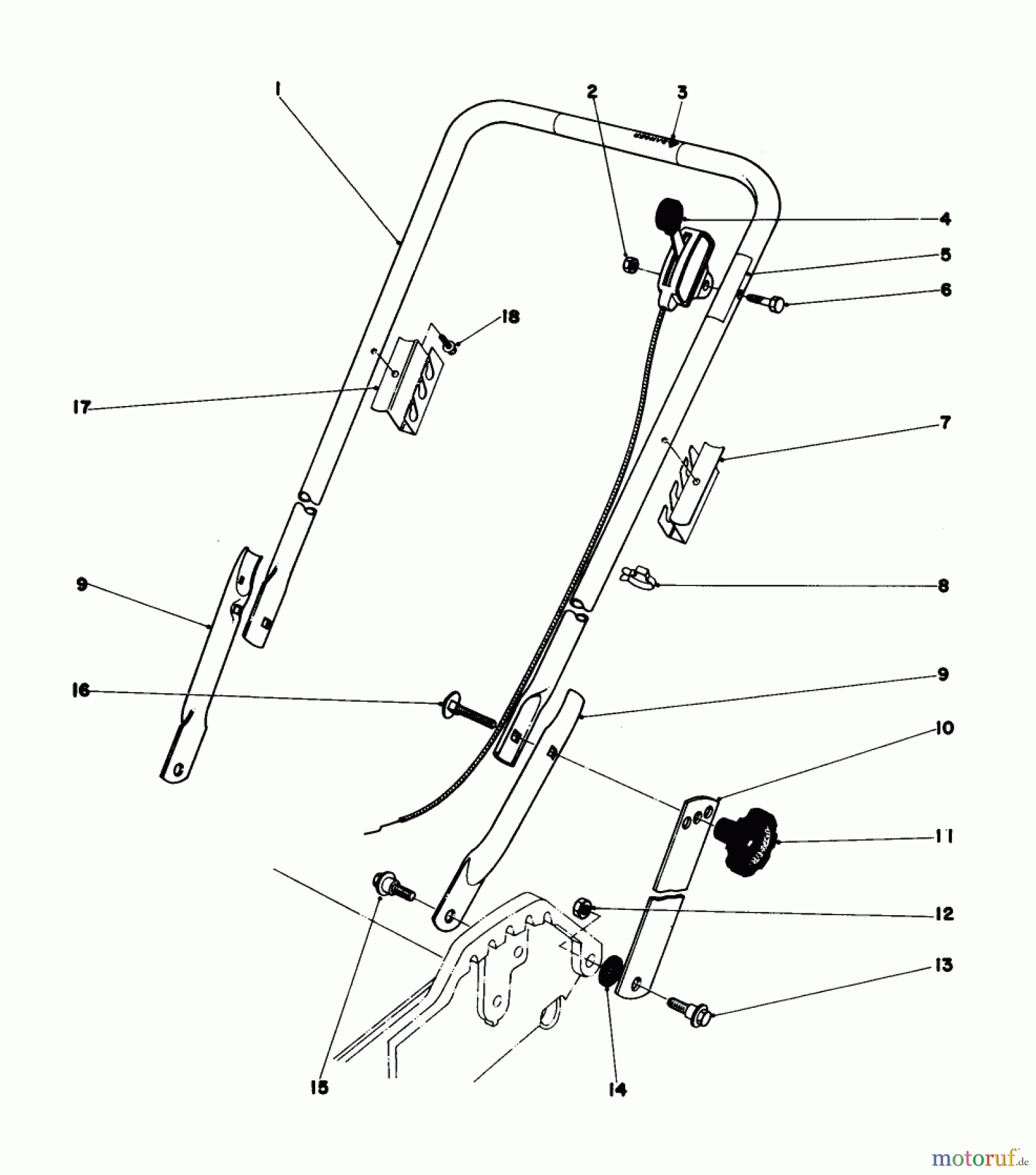 Toro Neu Mowers, Walk-Behind Seite 1 20798 - Toro Lawnmower, 1979 (9000001-9999999) HANDLE ASSEMBLY