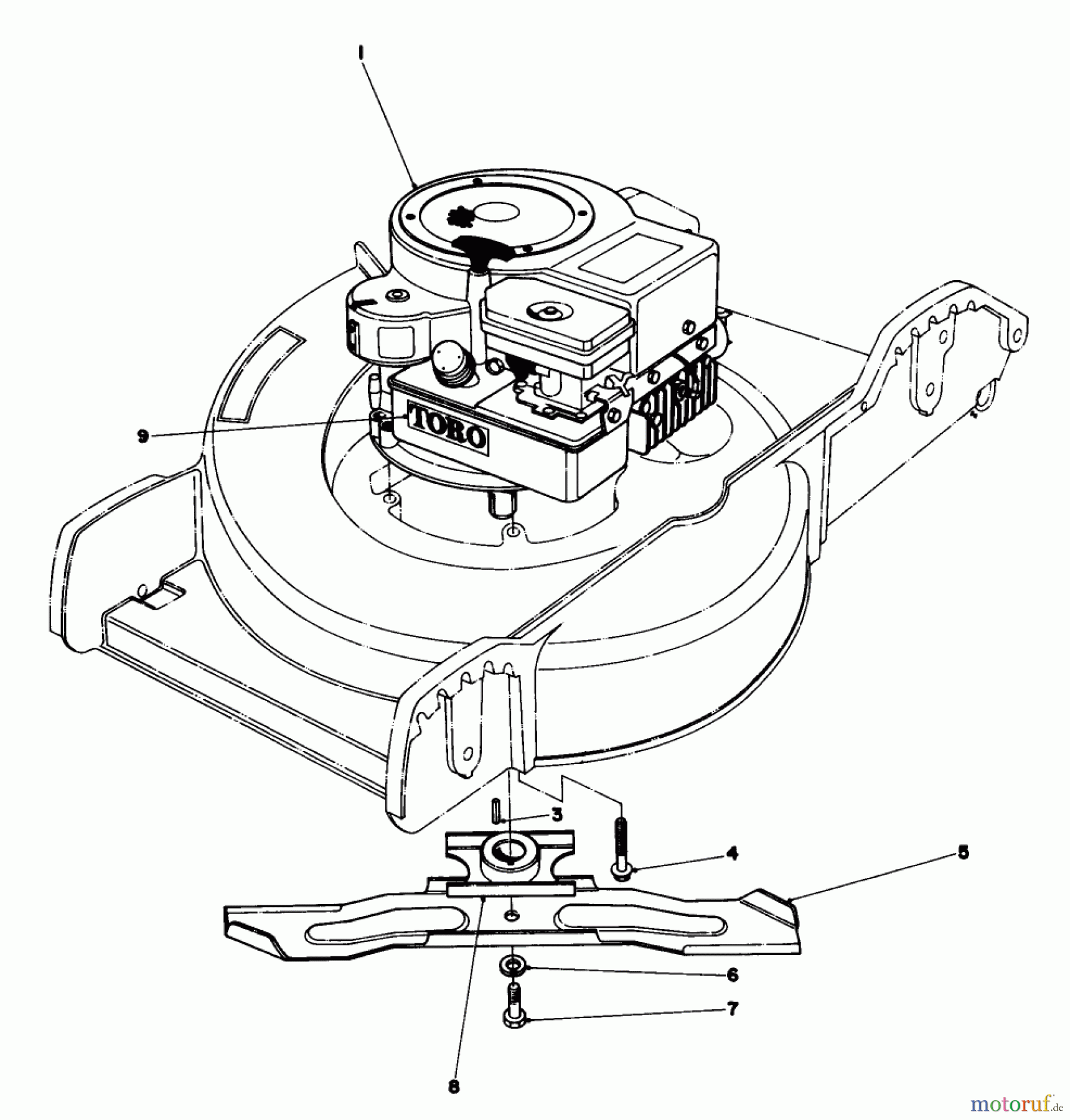 Toro Neu Mowers, Walk-Behind Seite 1 20798 - Toro Lawnmower, 1980 (0000001-0999999) ENGINE ASSEMBLY