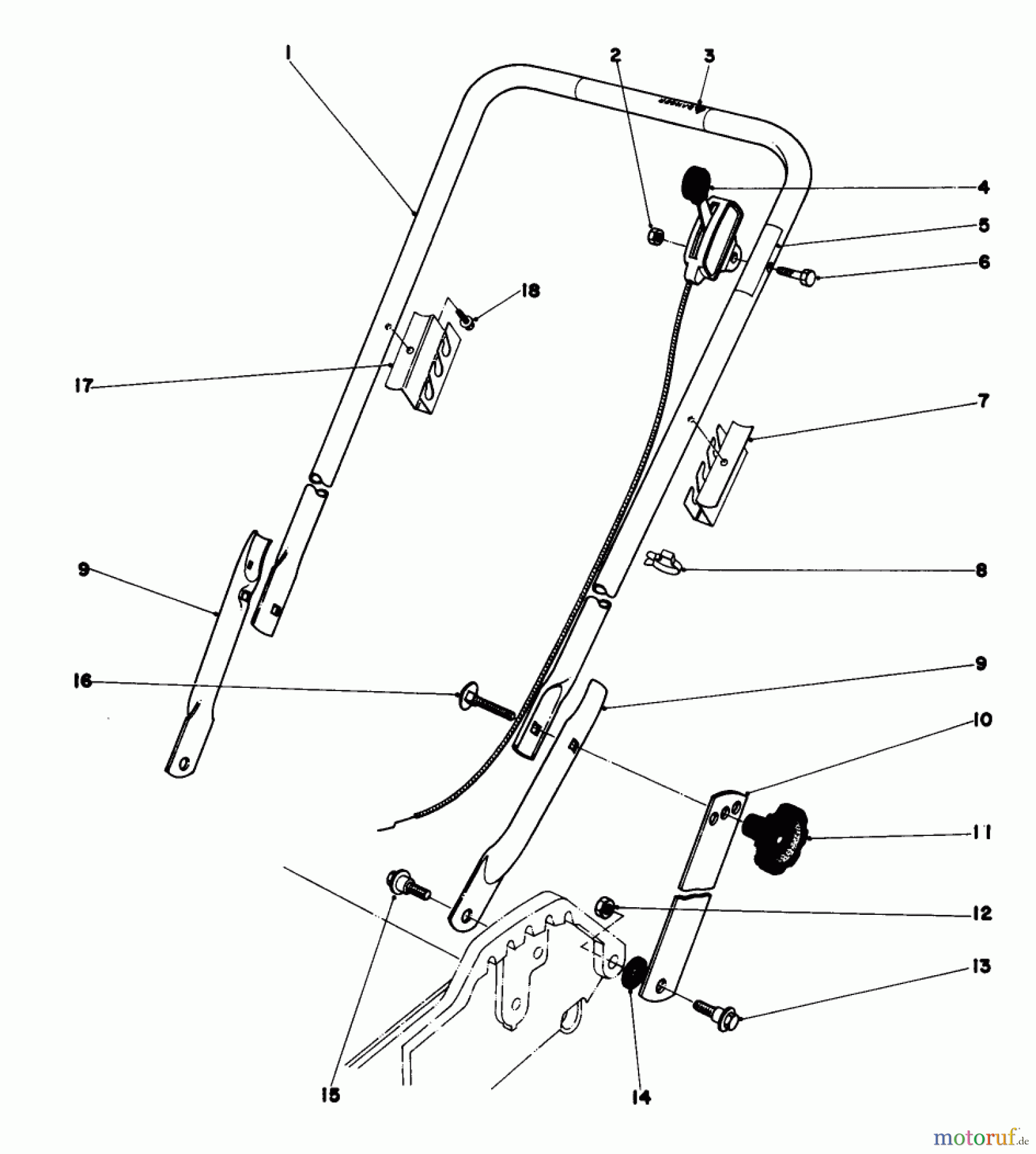 Toro Neu Mowers, Walk-Behind Seite 1 20798 - Toro Lawnmower, 1980 (0000001-0999999) HANDLE ASSEMBLY