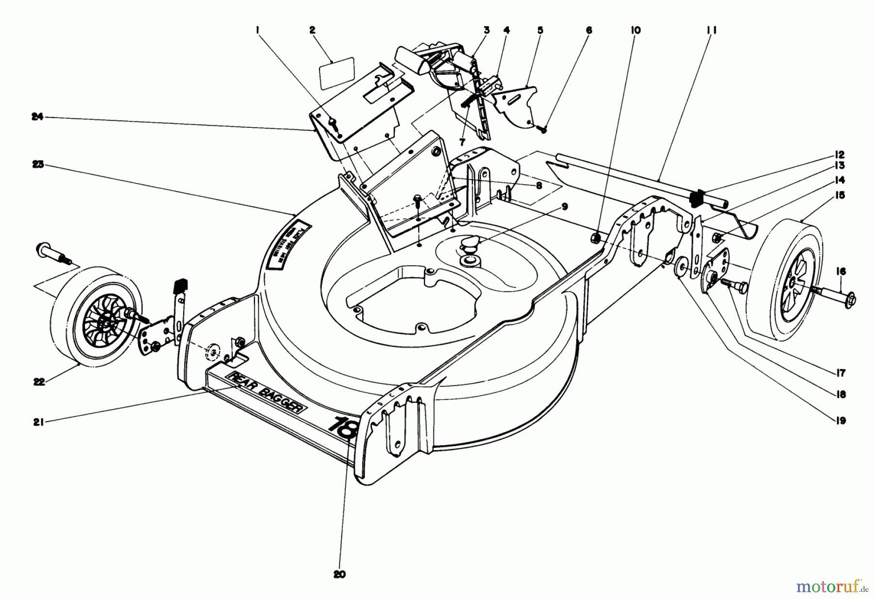 Toro Neu Mowers, Walk-Behind Seite 1 20798 - Toro Lawnmower, 1980 (0000001-0999999) HOUSING ASSEMBLY