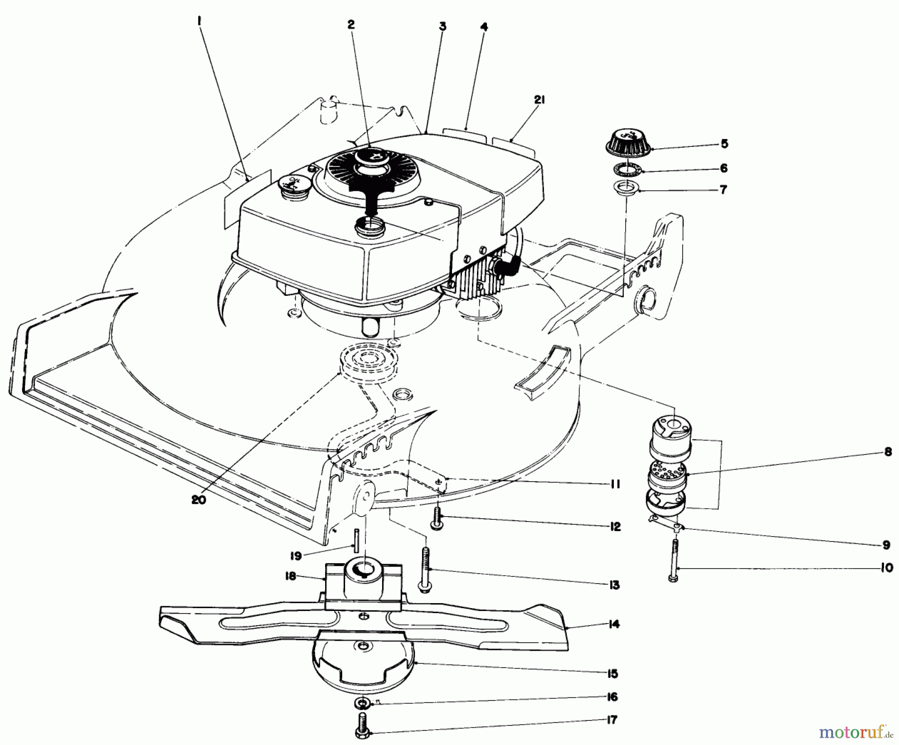Toro Neu Mowers, Walk-Behind Seite 1 20810 - Toro Lawnmower, 1979 (9000001-9999999) ENGINE ASSEMBLY