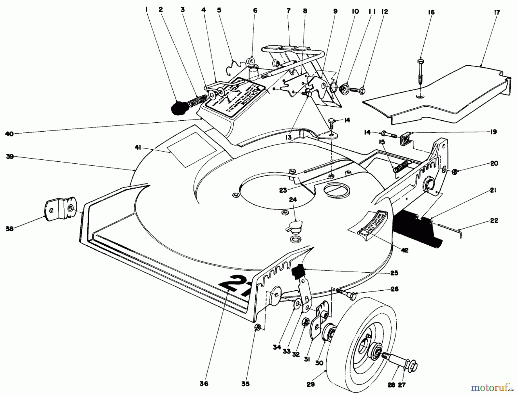 Toro Neu Mowers, Walk-Behind Seite 1 20810 - Toro Lawnmower, 1979 (9000001-9999999) HOUSING ASSEMBLY