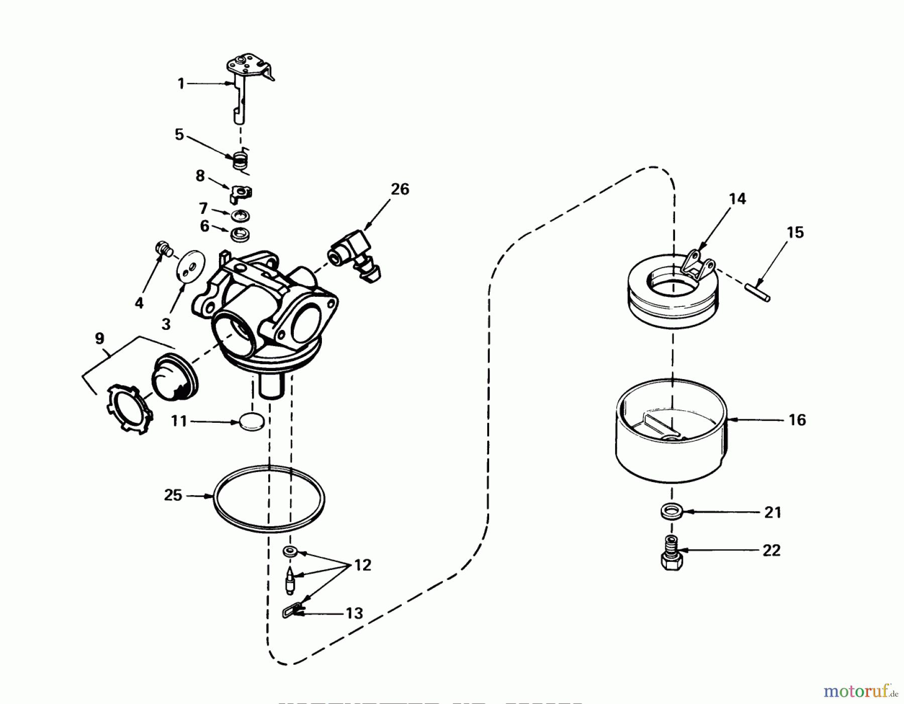  Toro Neu Mowers, Walk-Behind Seite 1 20810 - Toro Lawnmower, 1980 (0000001-0999999) CARBURETOR NO. 632050