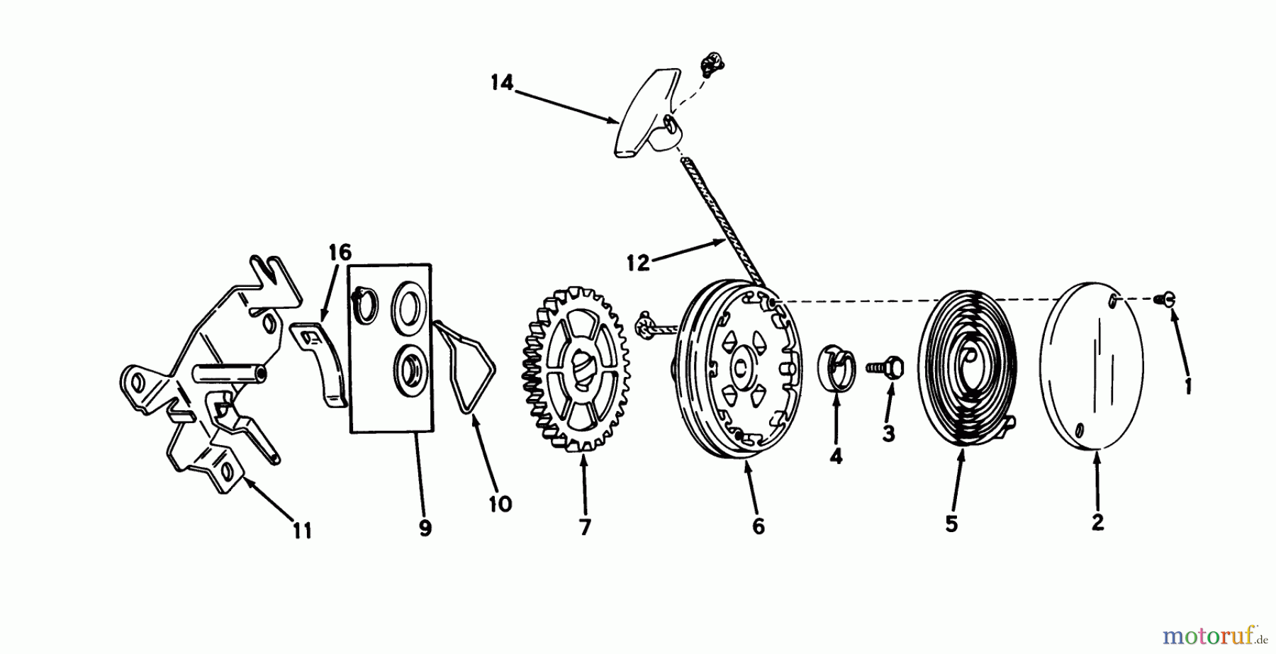 Toro Neu Mowers, Walk-Behind Seite 1 20810 - Toro Lawnmower, 1980 (0000001-0999999) REWIND STARTER NO. 590519
