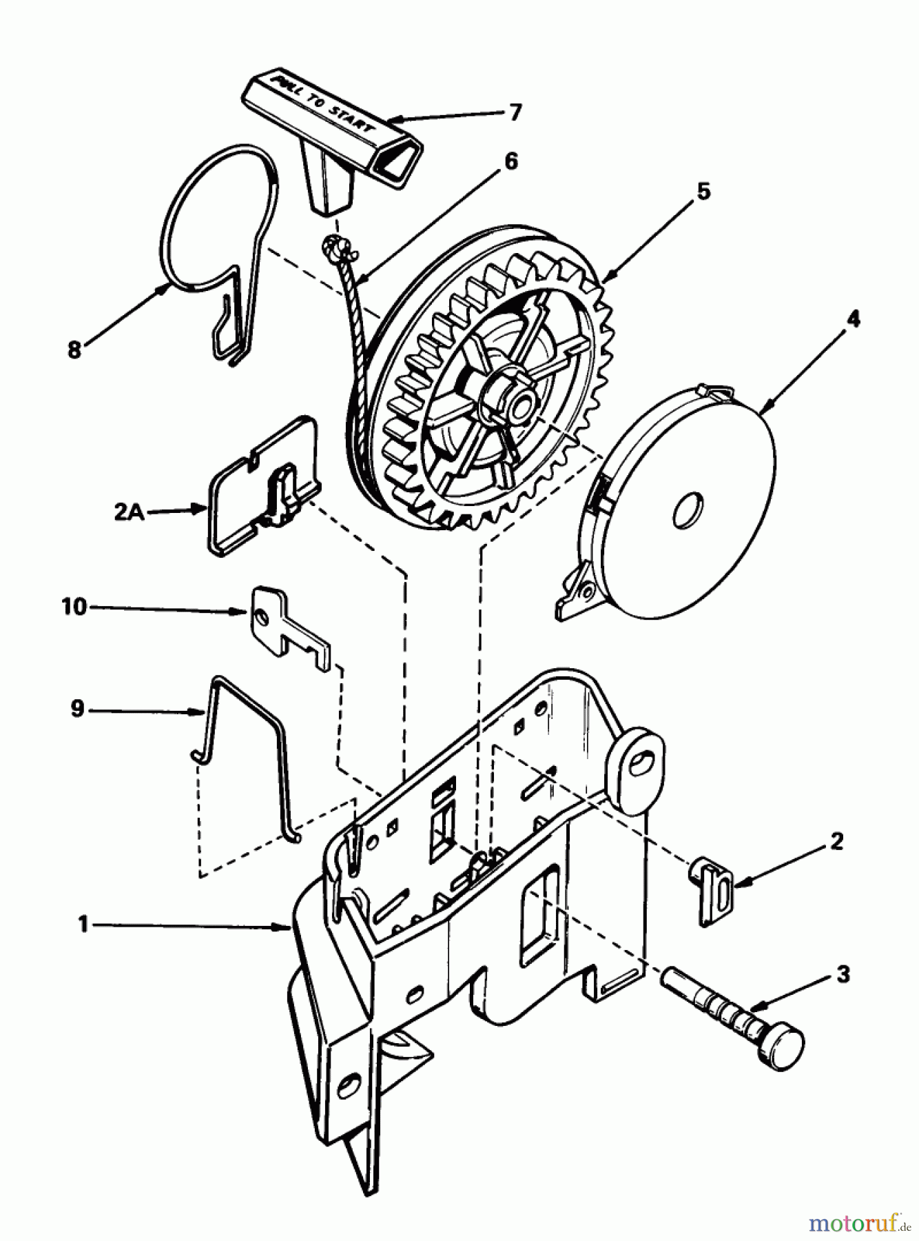 Toro Neu Mowers, Walk-Behind Seite 1 20810 - Toro Lawnmower, 1982 (2000001-2999999) REWIND STARTER NO. 590531