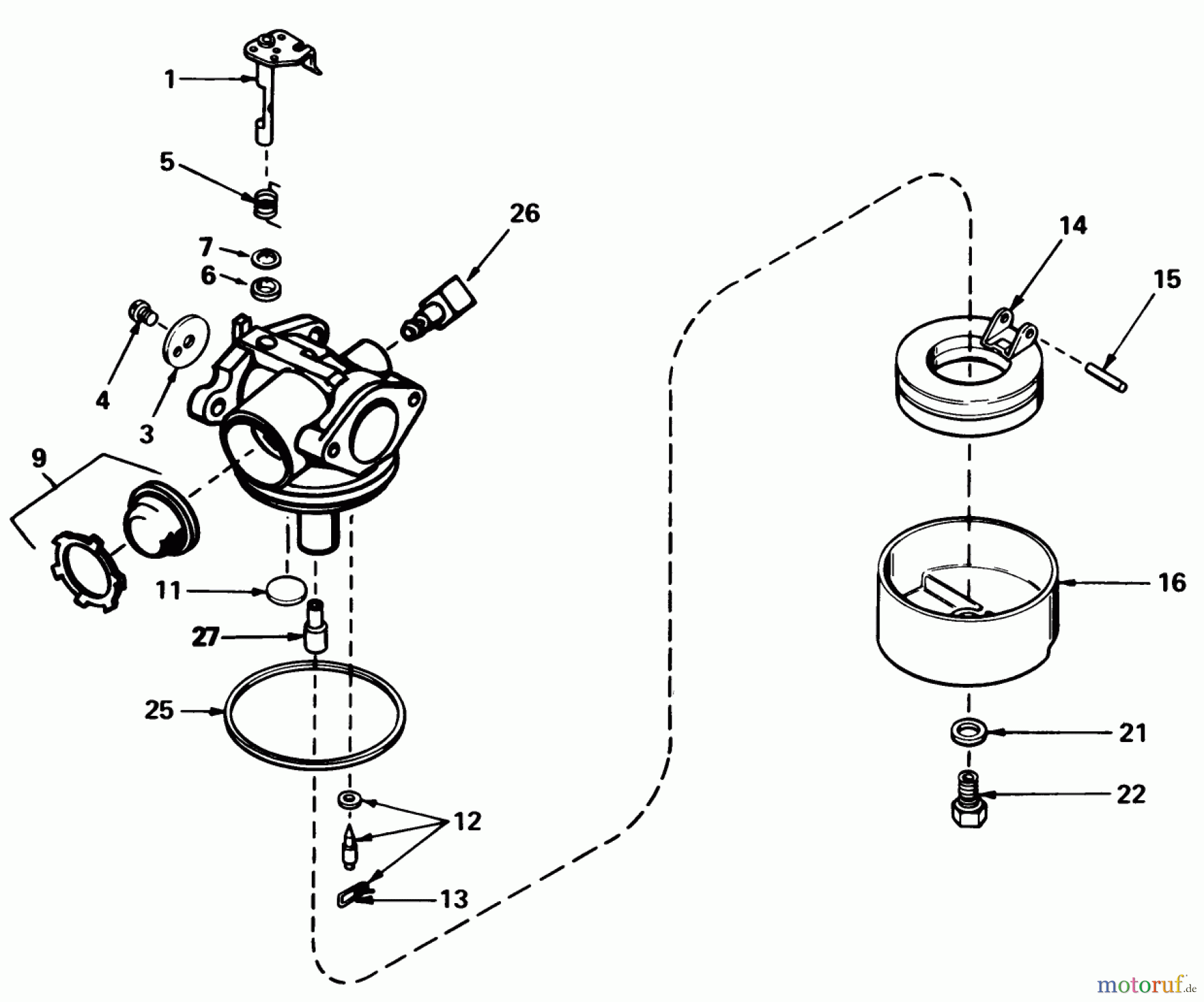  Toro Neu Mowers, Walk-Behind Seite 1 20810 - Toro Lawnmower, 1983 (3000001-3999999) CARBURETOR NO. 632050A