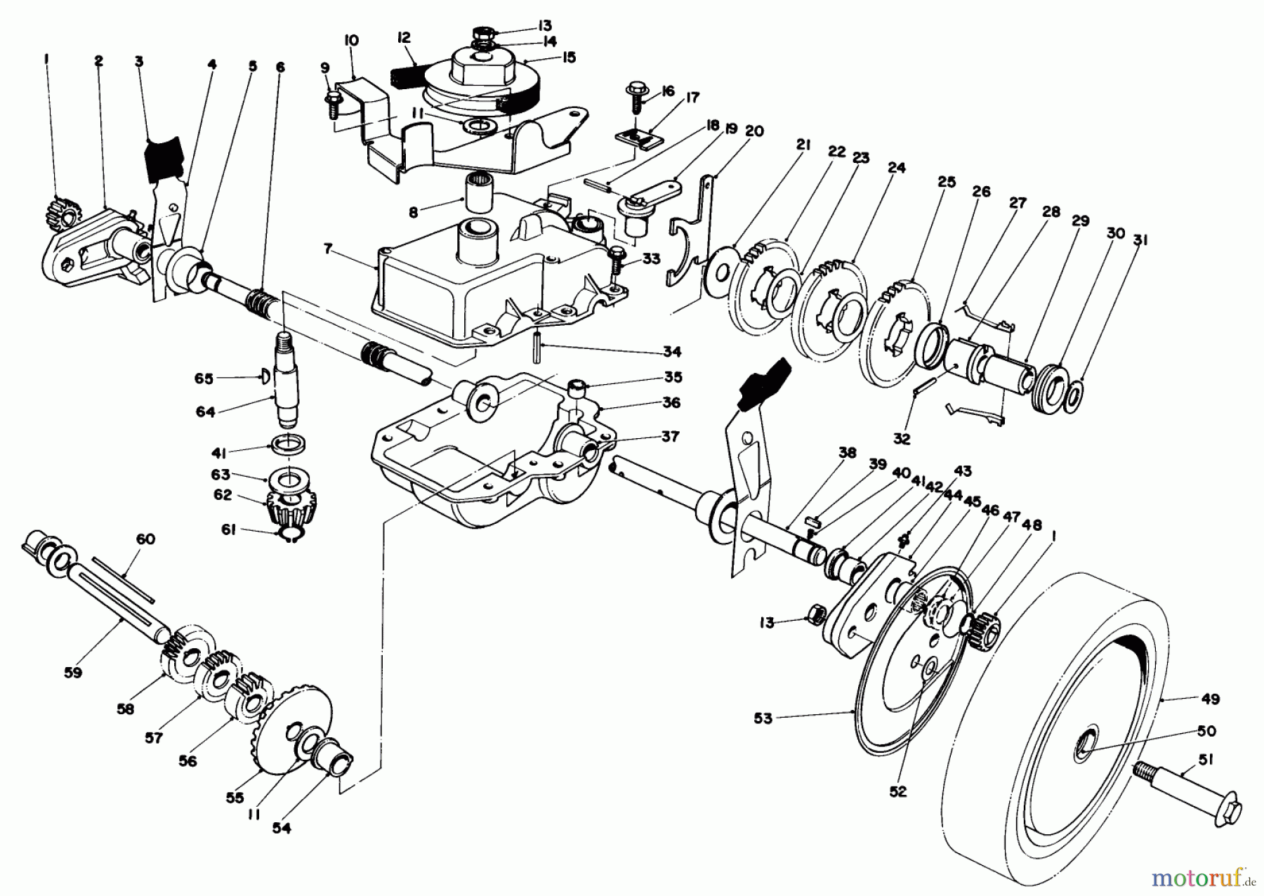  Toro Neu Mowers, Walk-Behind Seite 1 20810 - Toro Lawnmower, 1983 (3000001-3999999) GEAR CASE ASSEMBLY