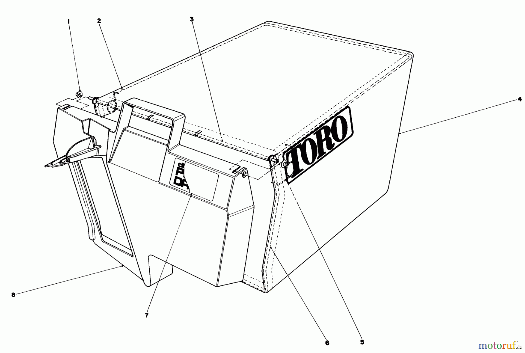 Toro Neu Mowers, Walk-Behind Seite 1 20810 - Toro Lawnmower, 1983 (3000001-3999999) GRASS BAG ASSEMBLY NO.11-0189