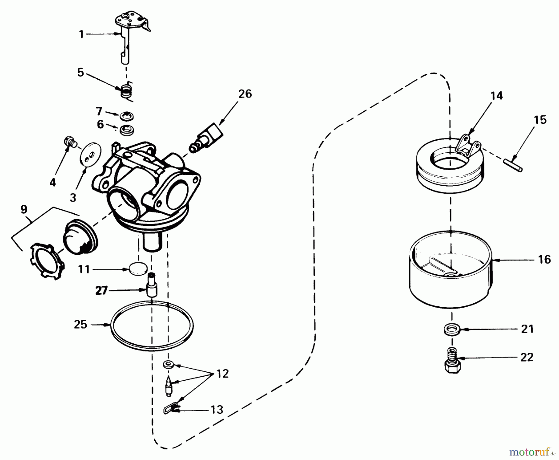 Toro Neu Mowers, Walk-Behind Seite 1 20810 - Toro Lawnmower, 1984 (4000001-4999999) CARBURETOR NO. 632050A