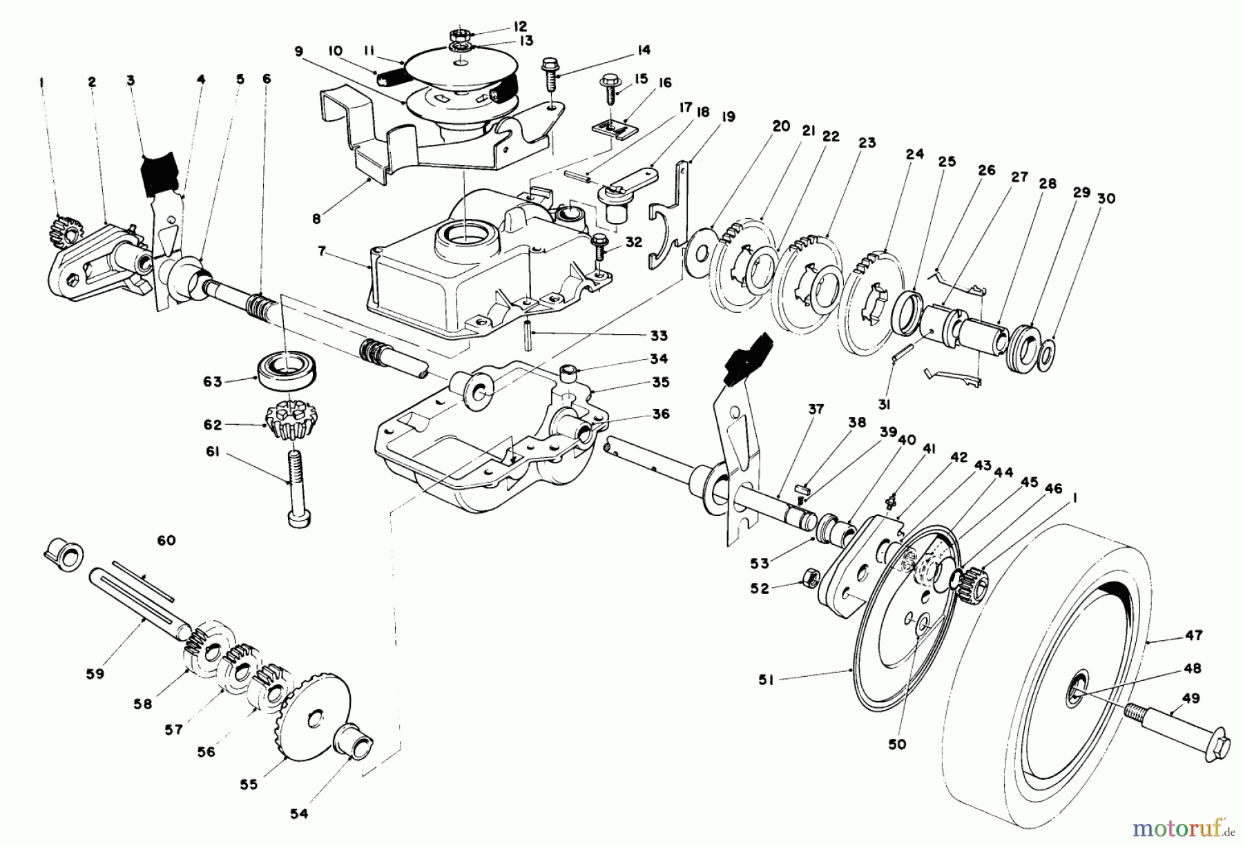 Toro Neu Mowers, Walk-Behind Seite 1 20810 - Toro Lawnmower, 1984 (4000001-4999999) GEAR CASE ASSEMBLY