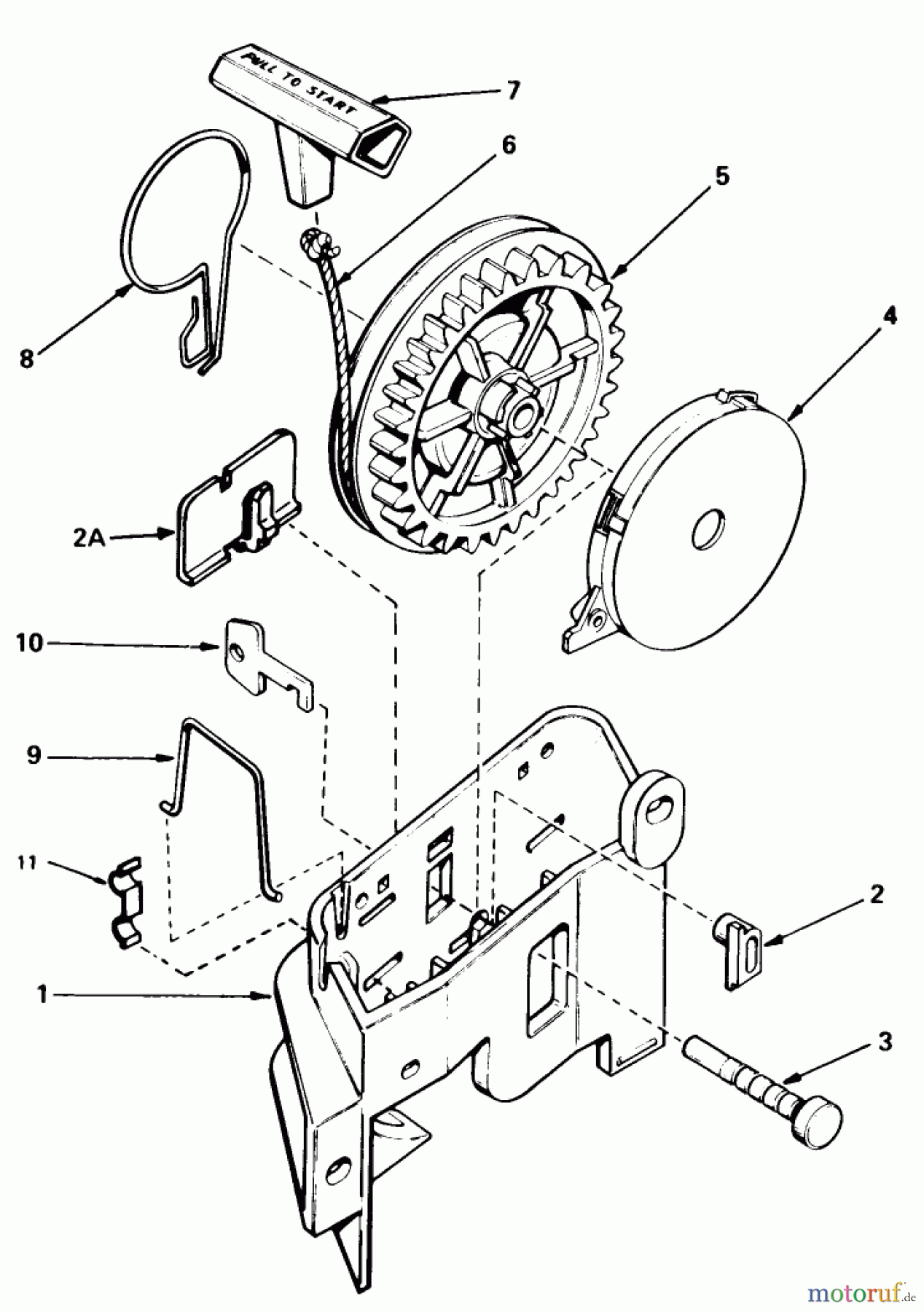 Toro Neu Mowers, Walk-Behind Seite 1 20810 - Toro Lawnmower, 1984 (4000001-4999999) REWIND STARTER NO. 590531