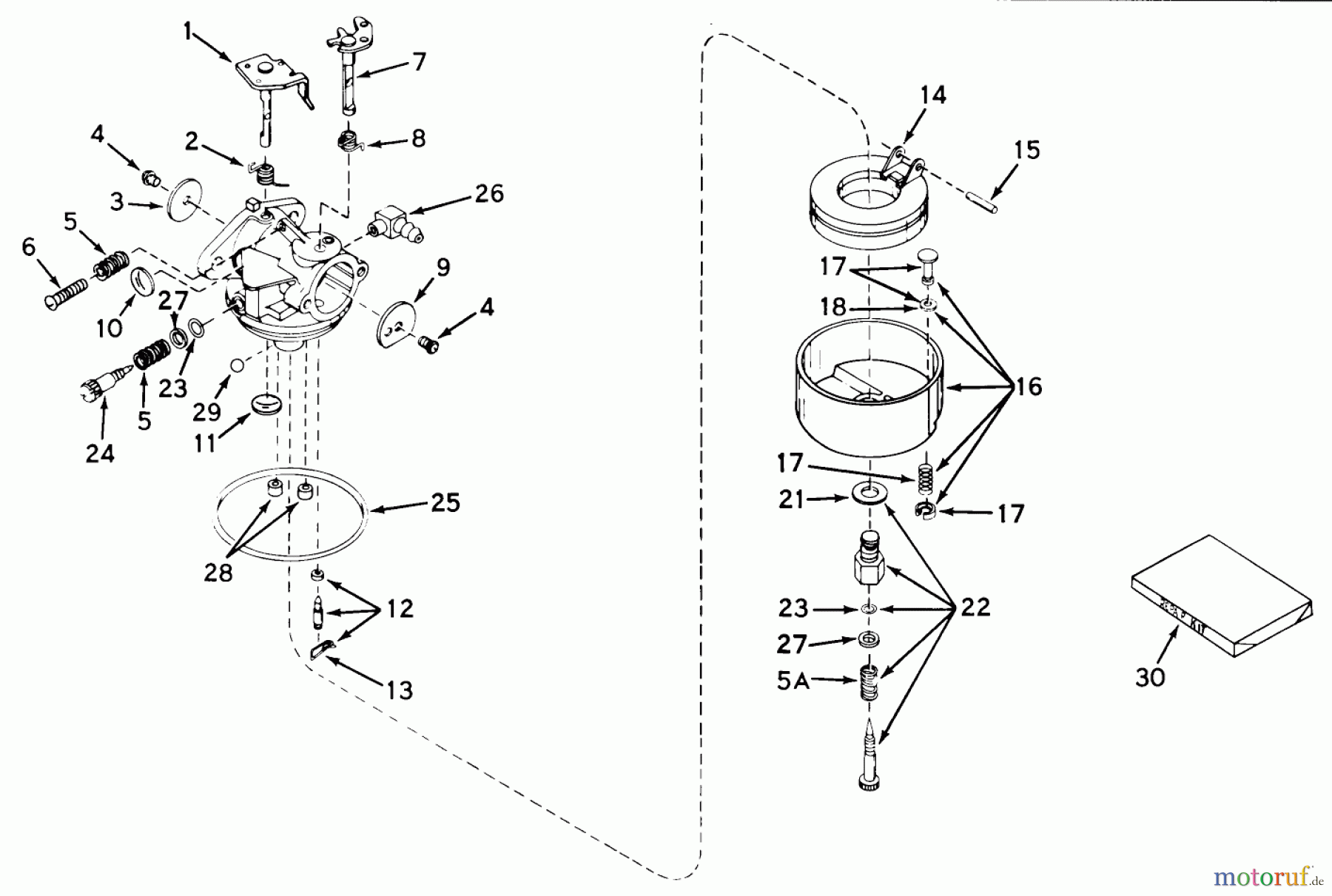  Toro Neu Mowers, Walk-Behind Seite 2 21101 - Toro Whirlwind Lawnmower, 1969 (9000001-9999999) CARBURETOR NO. 631003A