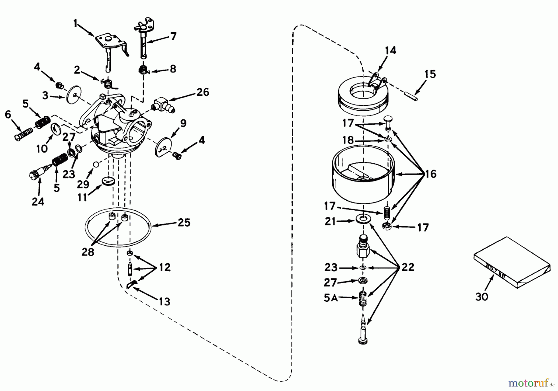  Toro Neu Mowers, Walk-Behind Seite 2 21104 - Toro Whirlwind Lawnmower, 1970 (0000001-0999999) CARBURETOR NO. 631585