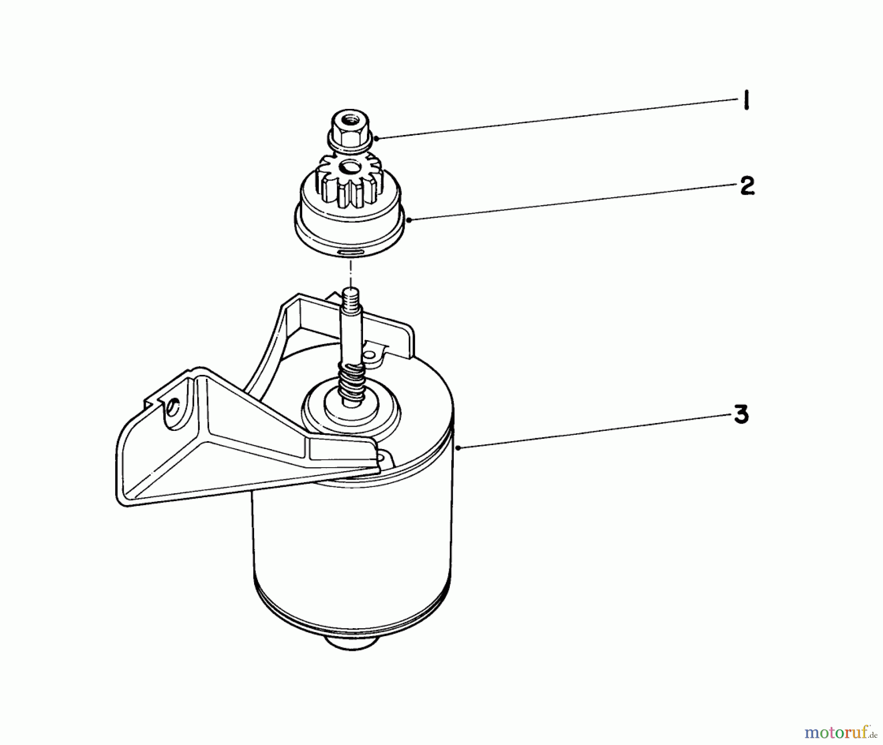 Toro Neu Mowers, Walk-Behind Seite 2 21610 - Toro Guardian Lawnmower, 1974 (4000001-4999999) STARTER MOTOR MODEL NO. 21711