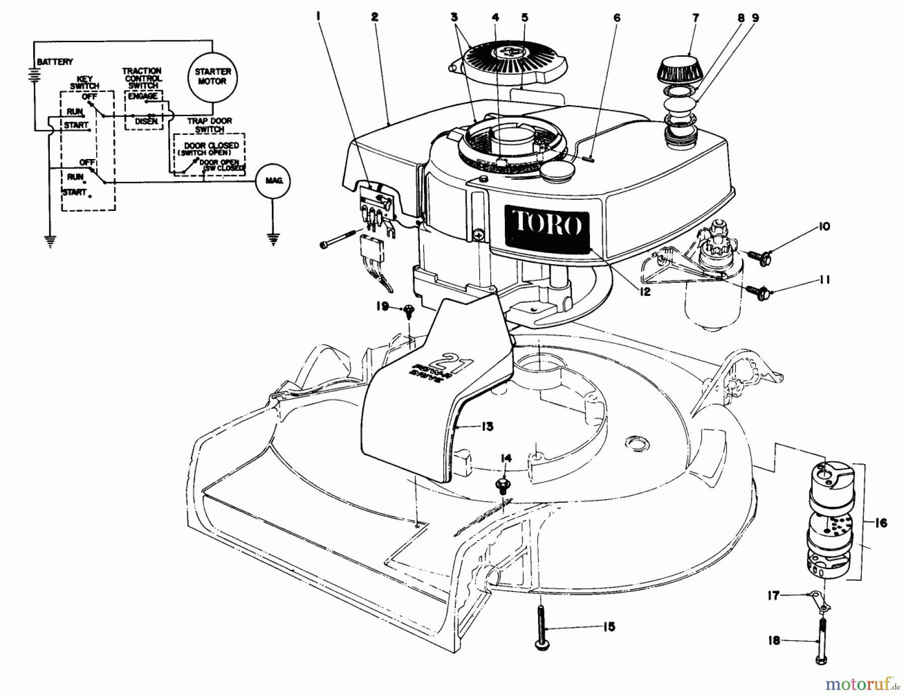  Toro Neu Mowers, Walk-Behind Seite 2 21738 - Toro Whirlwind Lawnmower, 1980 (0000001-0999999) ENGINE ASSEMBLY