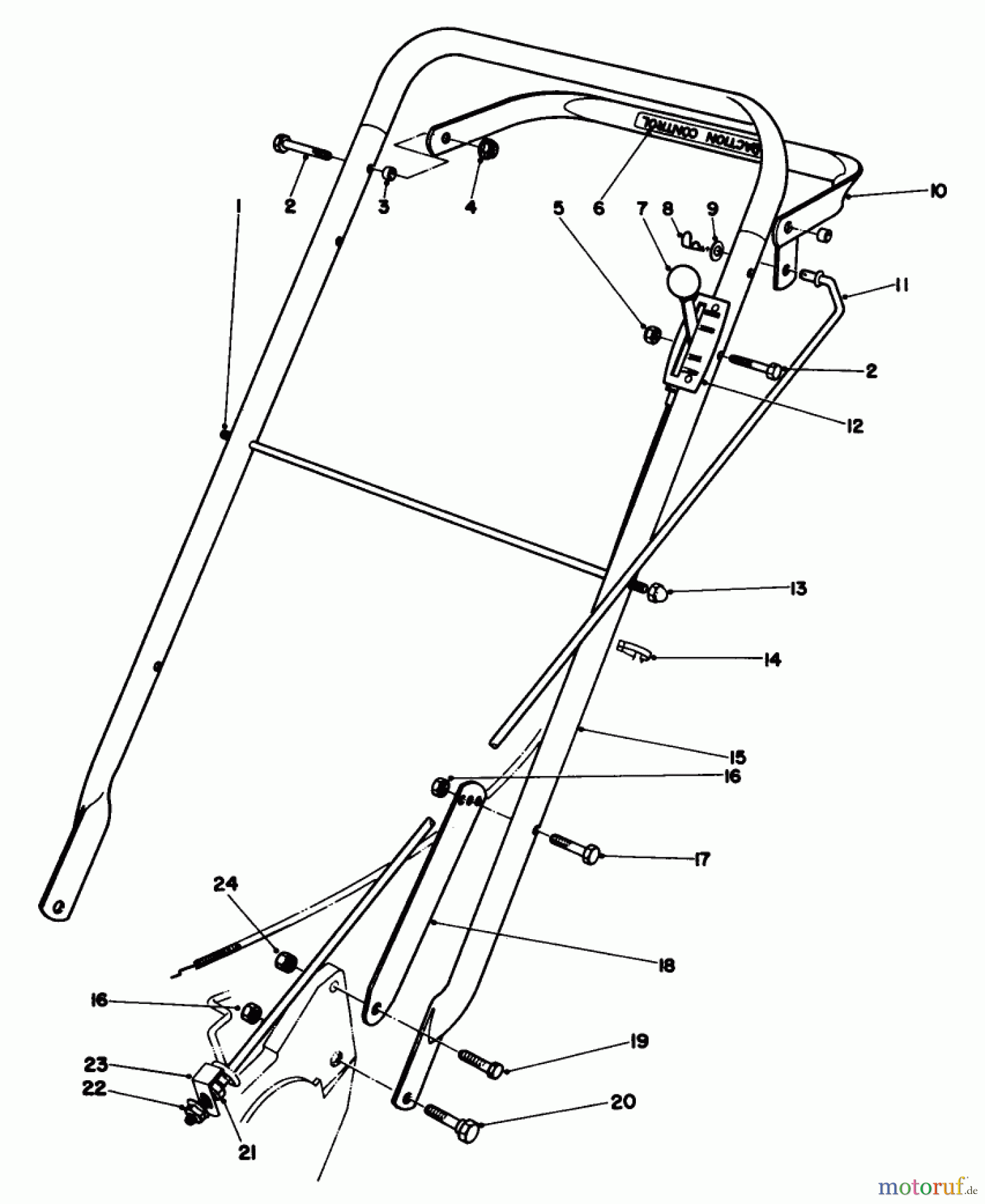 Toro Neu Mowers, Walk-Behind Seite 2 22015 - Toro Lawnmower, 1985 (5000001-5999999) HANDLE ASSEMBLY (MODEL 22020)