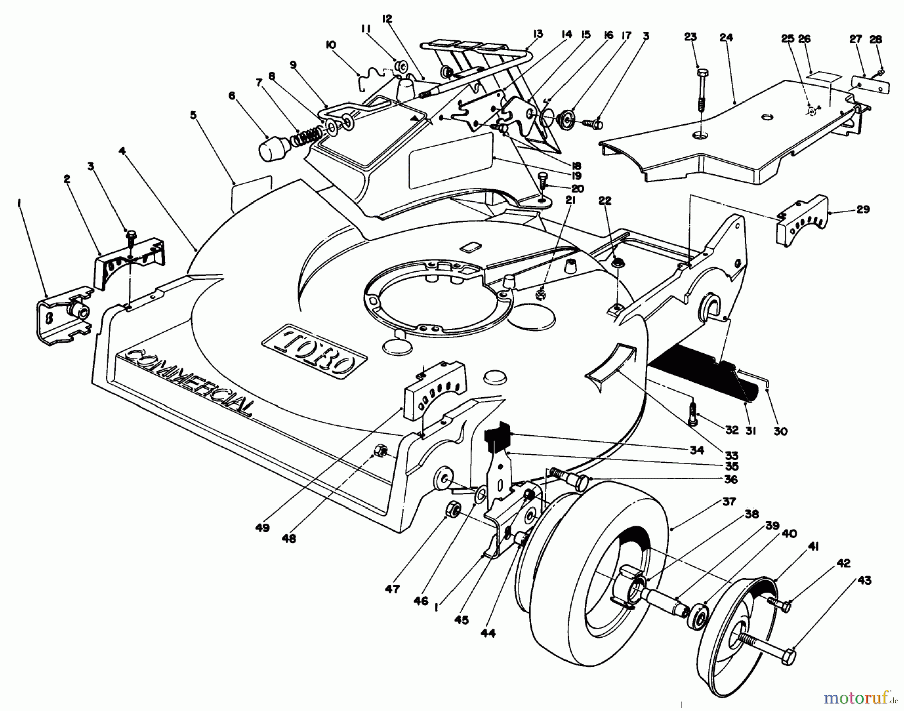  Toro Neu Mowers, Walk-Behind Seite 2 22015 - Toro Lawnmower, 1985 (5000001-5999999) HOUSING ASSEMBLY (MODEL 22020)