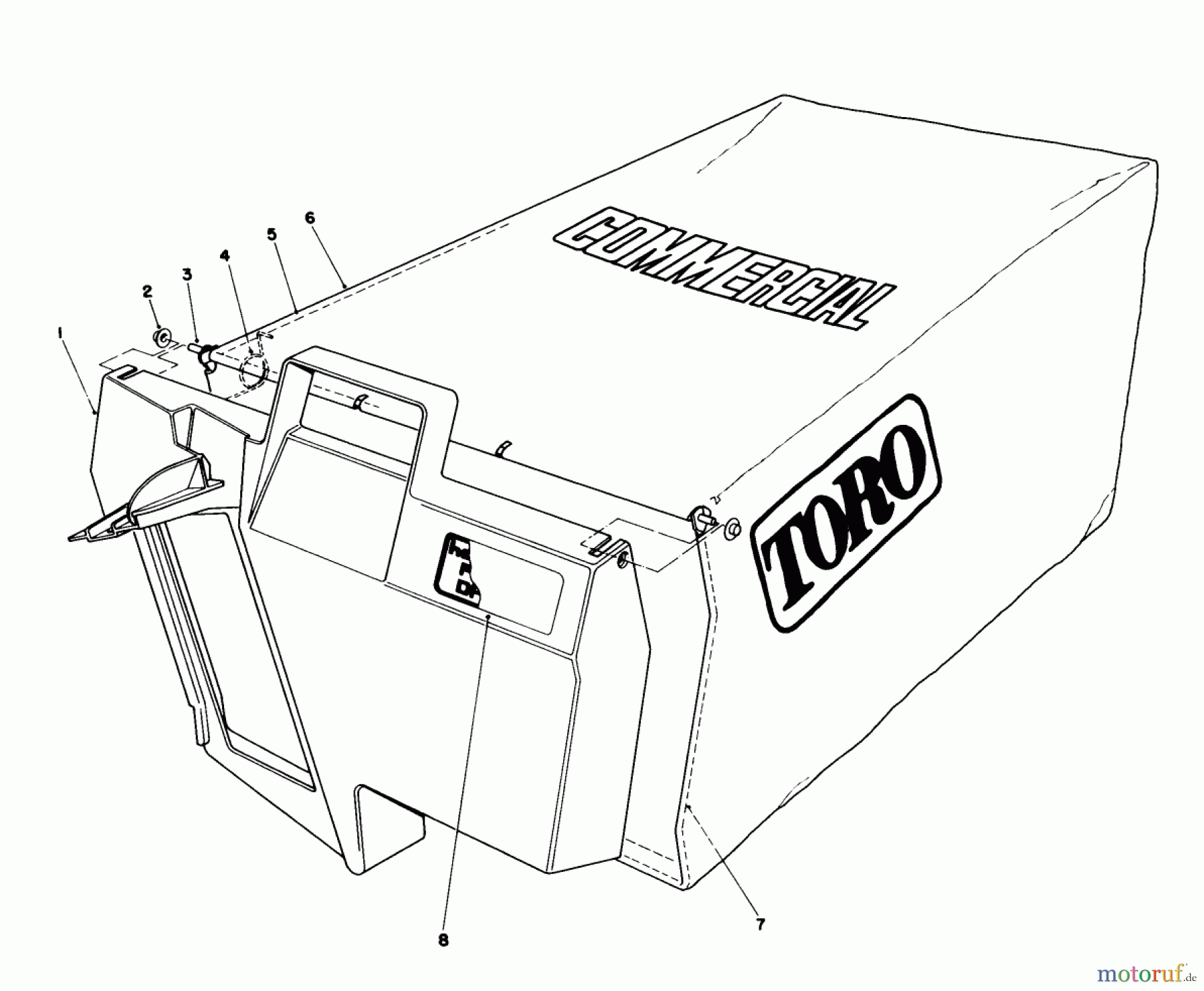 Toro Neu Mowers, Walk-Behind Seite 2 22015 - Toro Lawnmower, 1986 (6000001-6999999) GRASS BAG ASSEMBLY NO. 11-5609