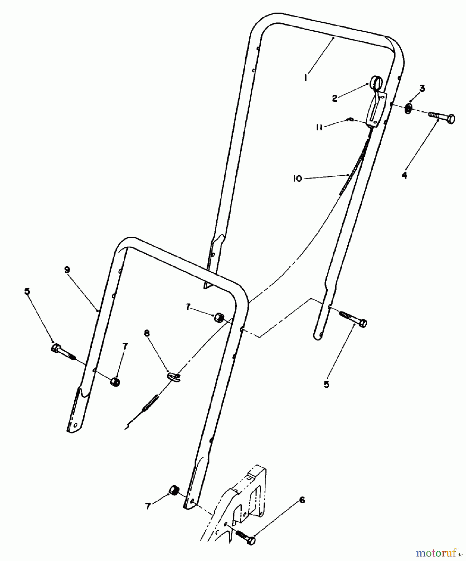 Toro Neu Mowers, Walk-Behind Seite 2 22025 - Toro Lawnmower, 1990 (0000001-0999999) HANDLE ASSEMBLY