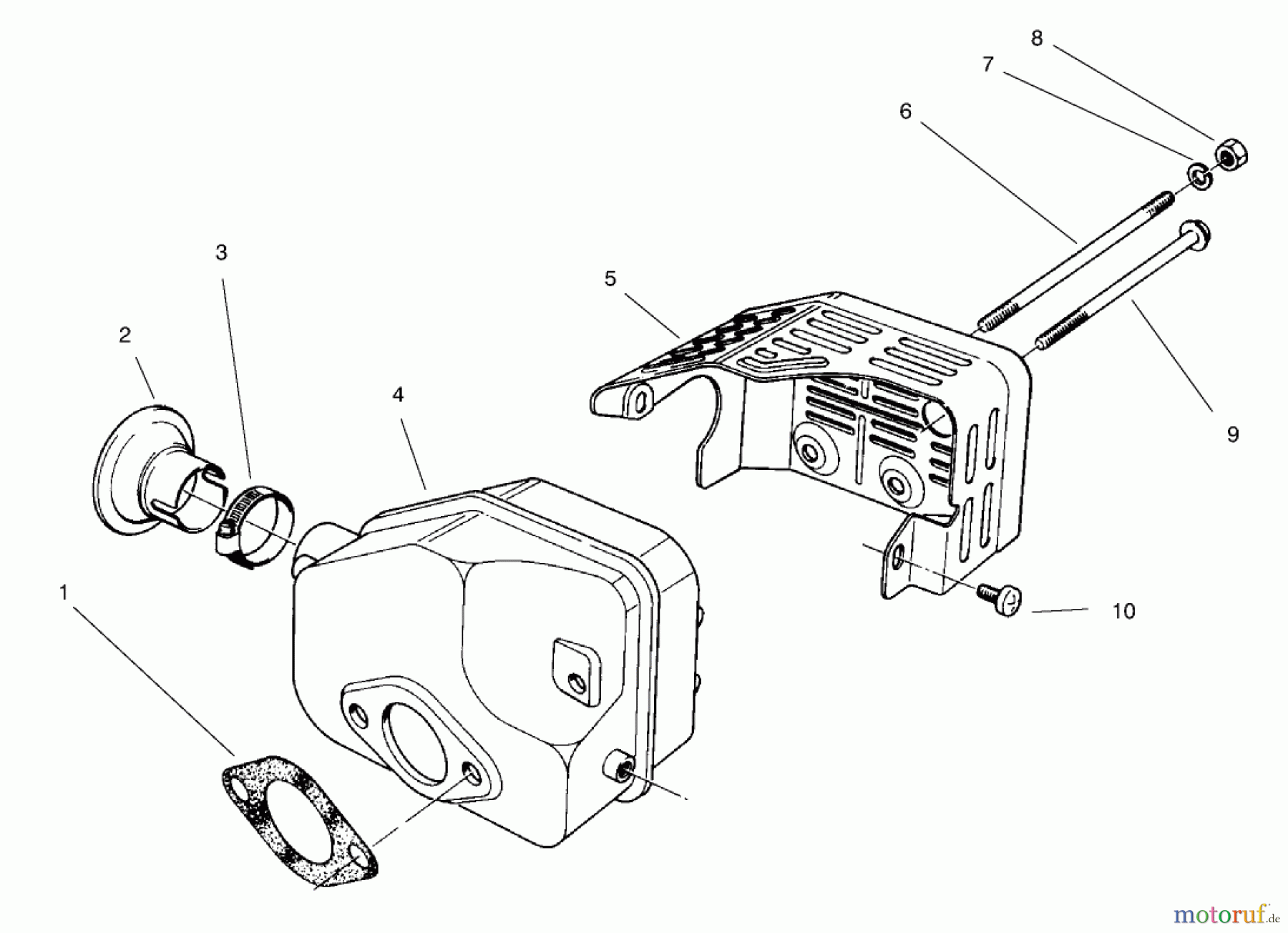  Toro Neu Mowers, Walk-Behind Seite 2 22026 - Toro Side Discharge Mower, 1998 (8900001-8999999) MUFFLER ASSEMBLY (MODEL NO. 47PT7-3)