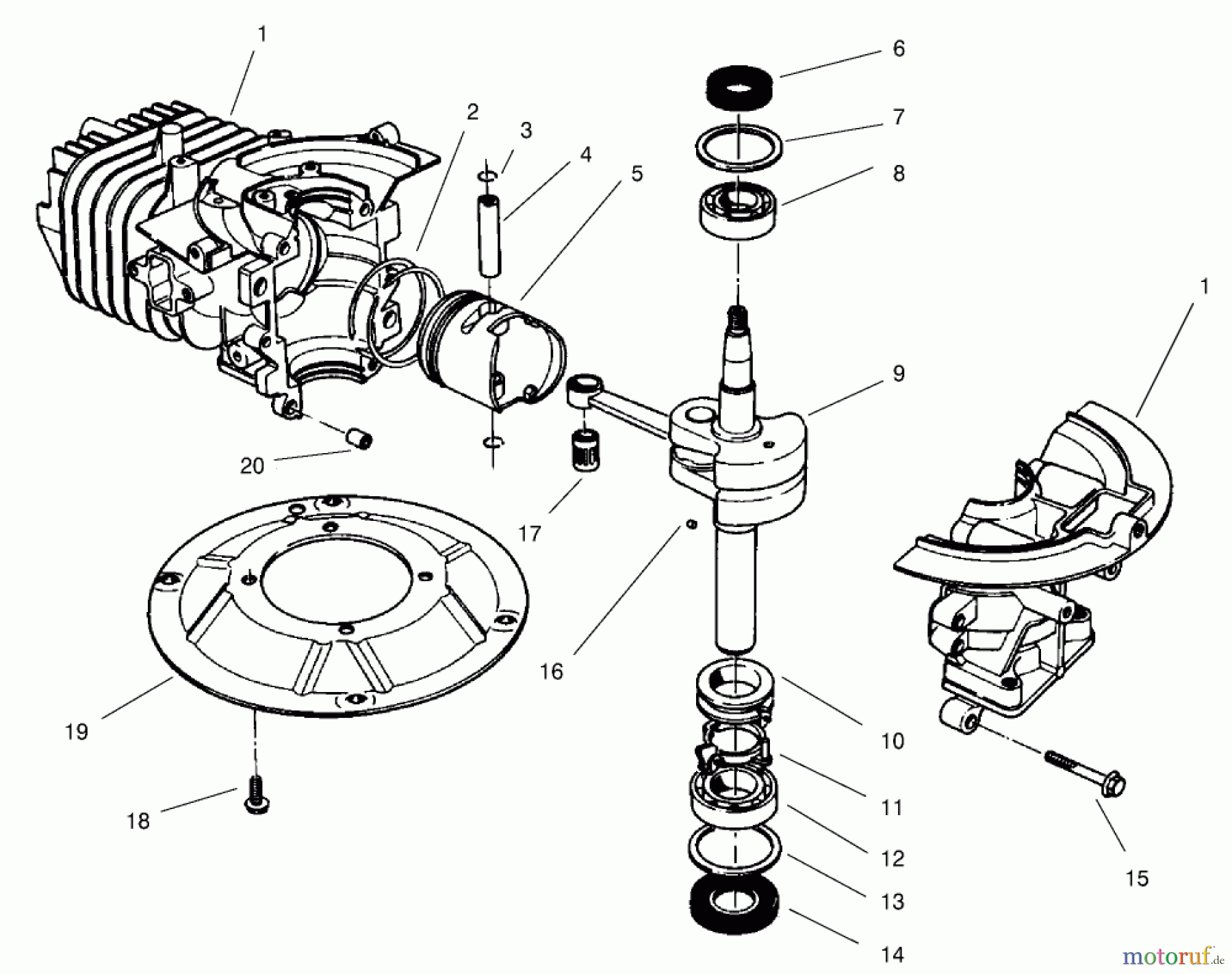 Toro Neu Mowers, Walk-Behind Seite 2 22026 - Toro Side Discharge Mower, 2001 (210000001-210999999) CRANKSHAFT ASSEMBLY