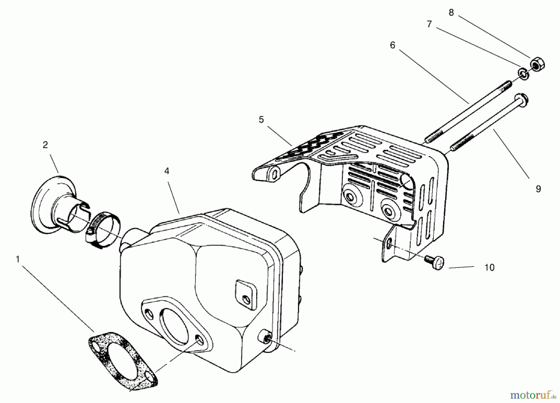 Toro Neu Mowers, Walk-Behind Seite 2 22026 - Toro Side Discharge Mower, 2001 (210000001-210999999) MUFFLER ASSEMBLY