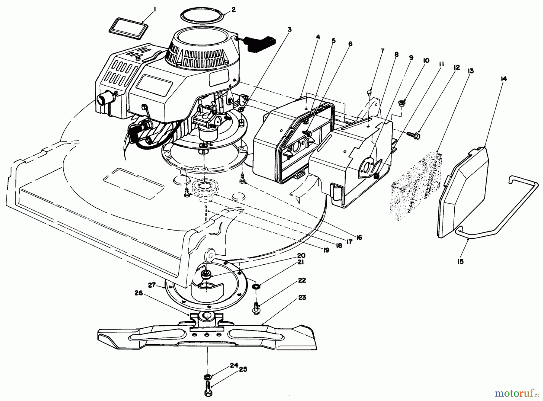 Toro Neu Mowers, Walk-Behind Seite 2 22030 - Toro Lawnmower, 1986 (6000001-6999999) ENGINE ASSEMBLY (MODEL 22035)